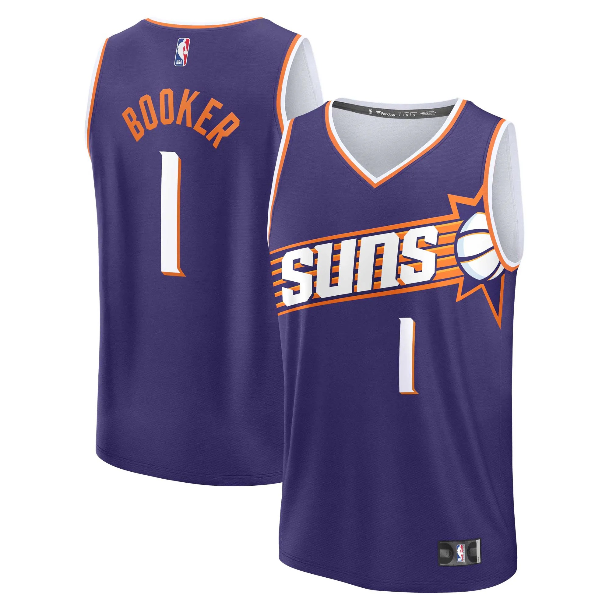 Hunk Wear - Devin Booker Phoenix Suns Fanatics Youth Fast Break Replica Player Jersey - Icon Edition - Purple
