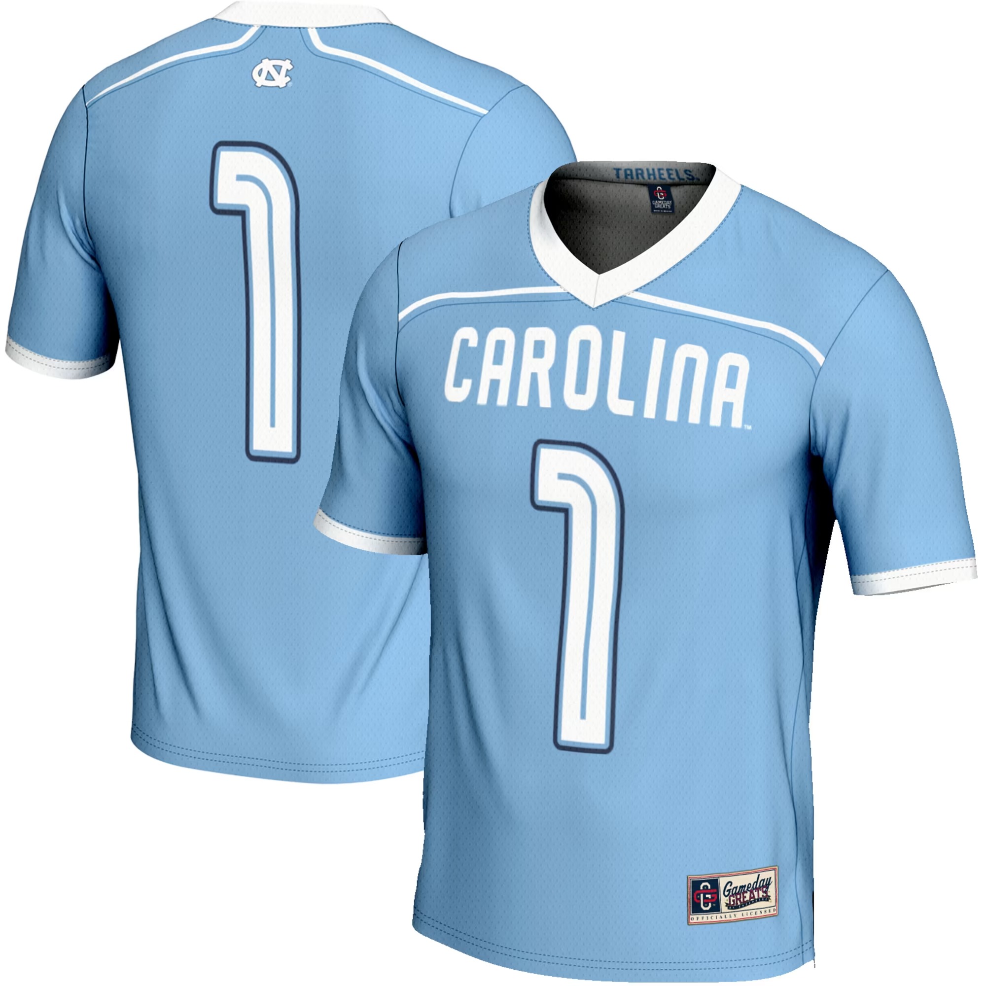Hunk Wear - #1 North Carolina Tar Heels GameDay Greats Lightweight Men's Lacrosse Jersey - Carolina Blue