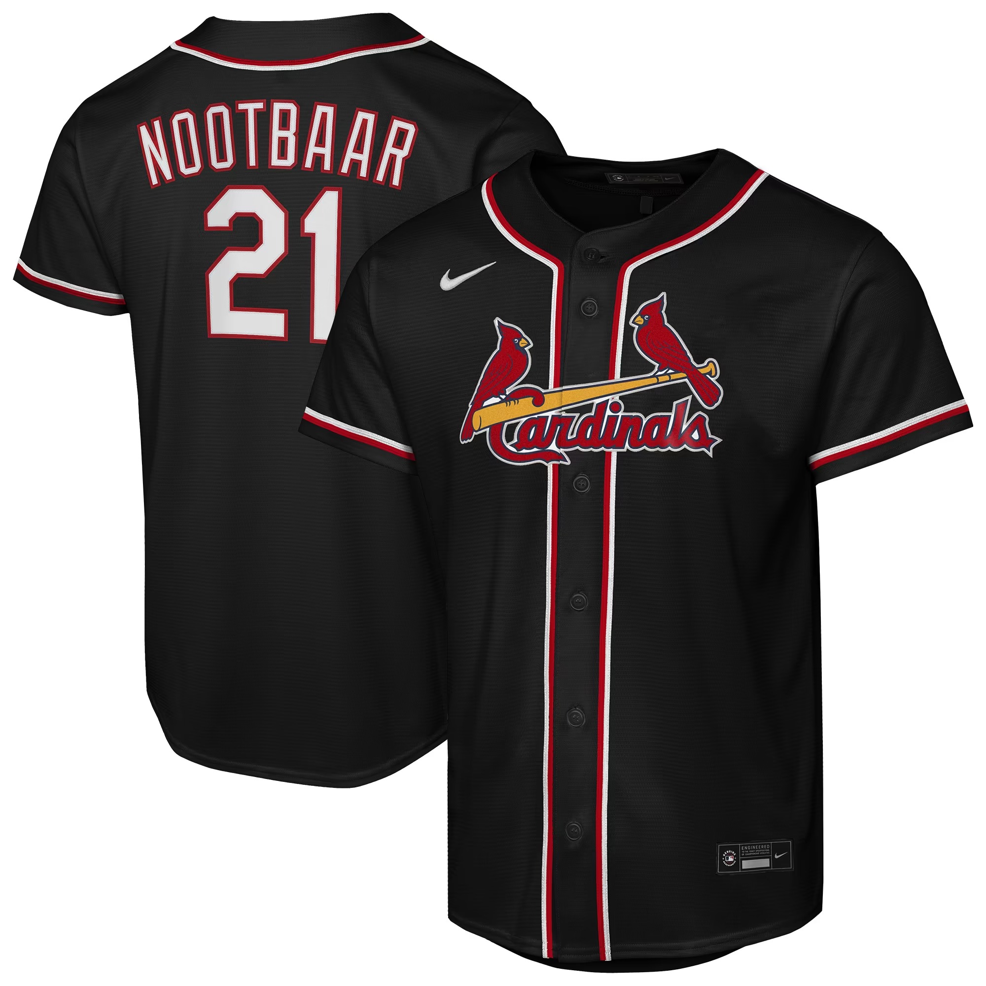 Hunk Wear - Lars Nootbaar St. Louis Cardinals Nike Youth Fashion Replica Player Jersey - Black