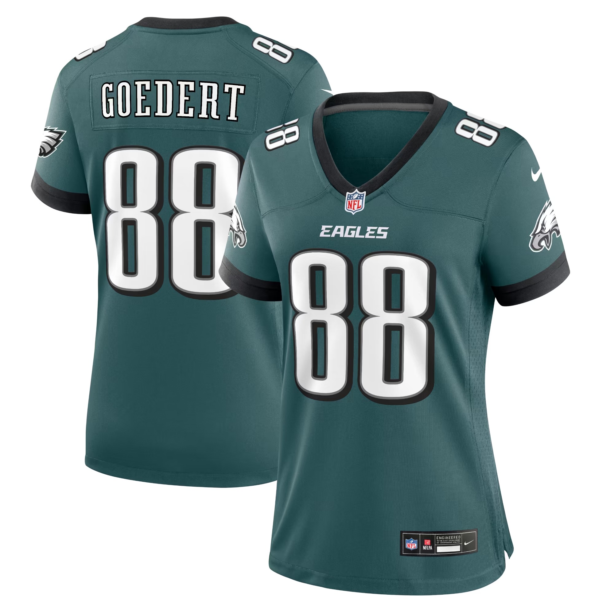 Hunk Wear - Dallas Goedert Philadelphia Eagles Nike Women's Team Game Jersey - Midnight Green