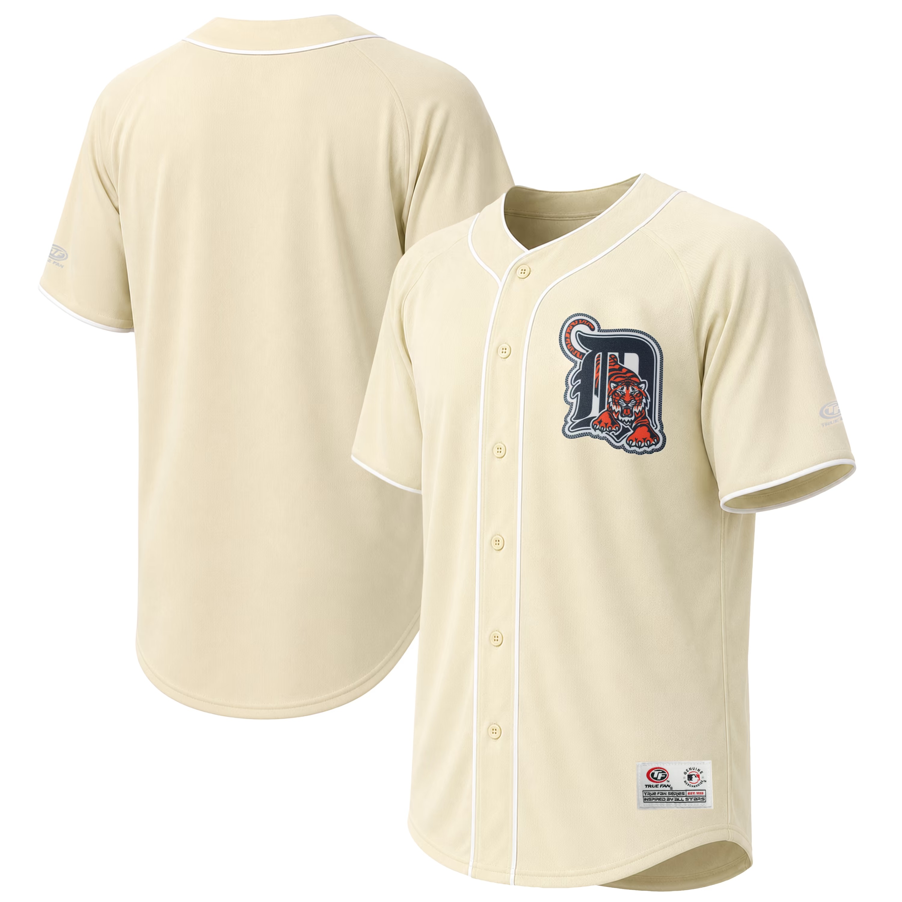 Hunk Wear - Detroit Tigers Stitches Fashion Jersey - Cream