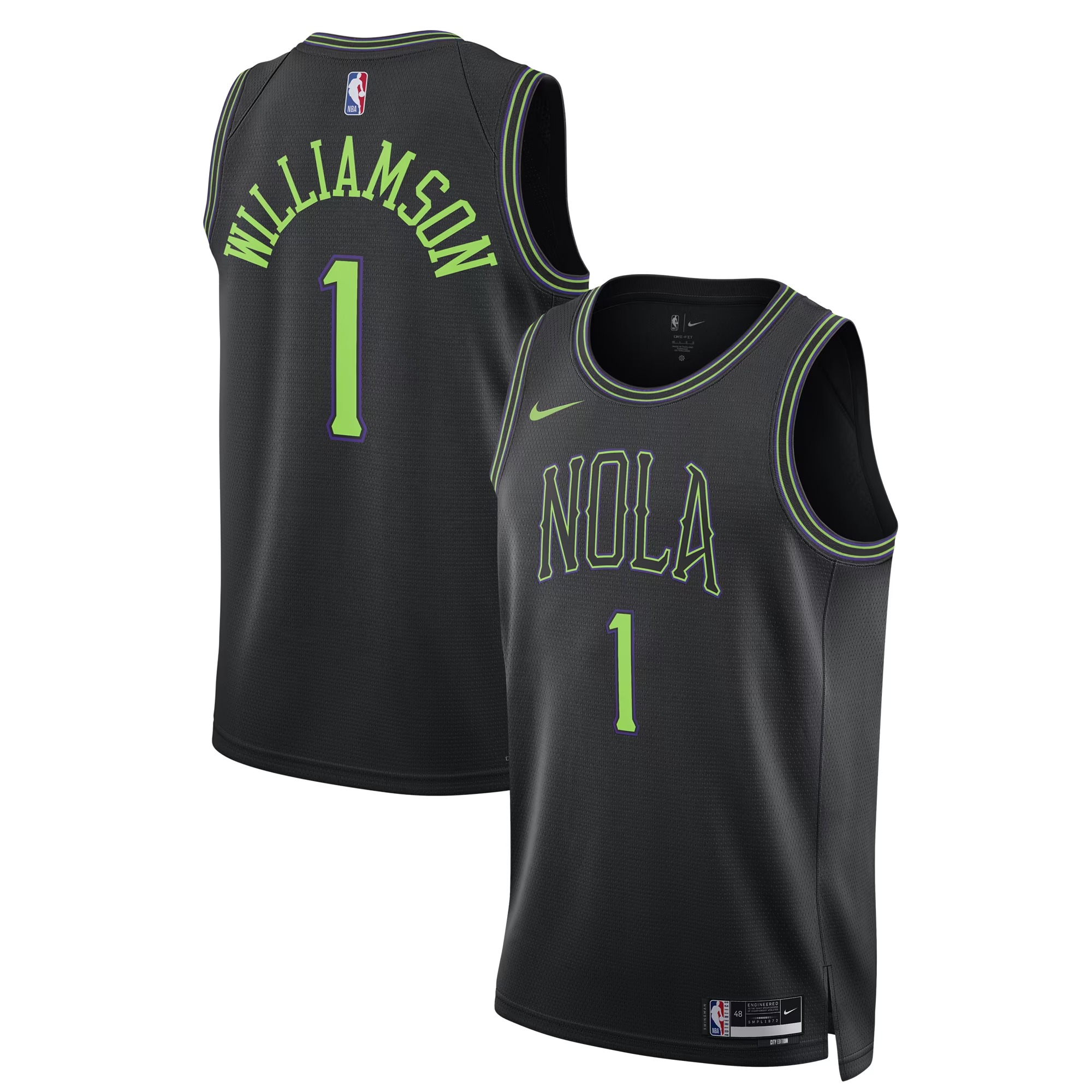 Hunk Wear - Zion Williamson New Orleans Pelicans Nike Unisex 2025_26 Swingman Jersey - Black - City Edition