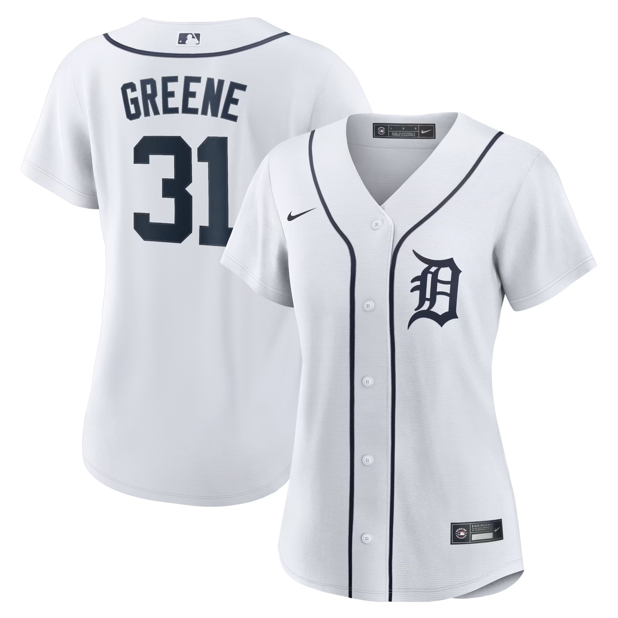 Hunk Wear - Riley Greene Detroit Tigers Nike Women's Home Replica Player Jersey - White