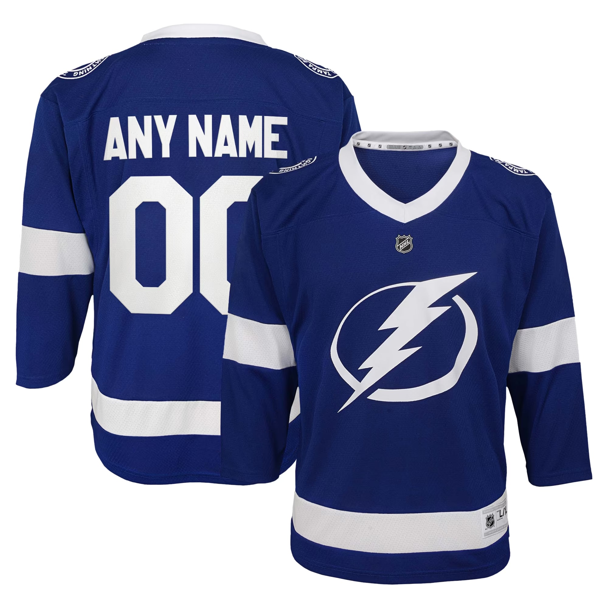 Hunk Wear - Tampa Bay Lightning Youth Replica Custom Jersey - Blue