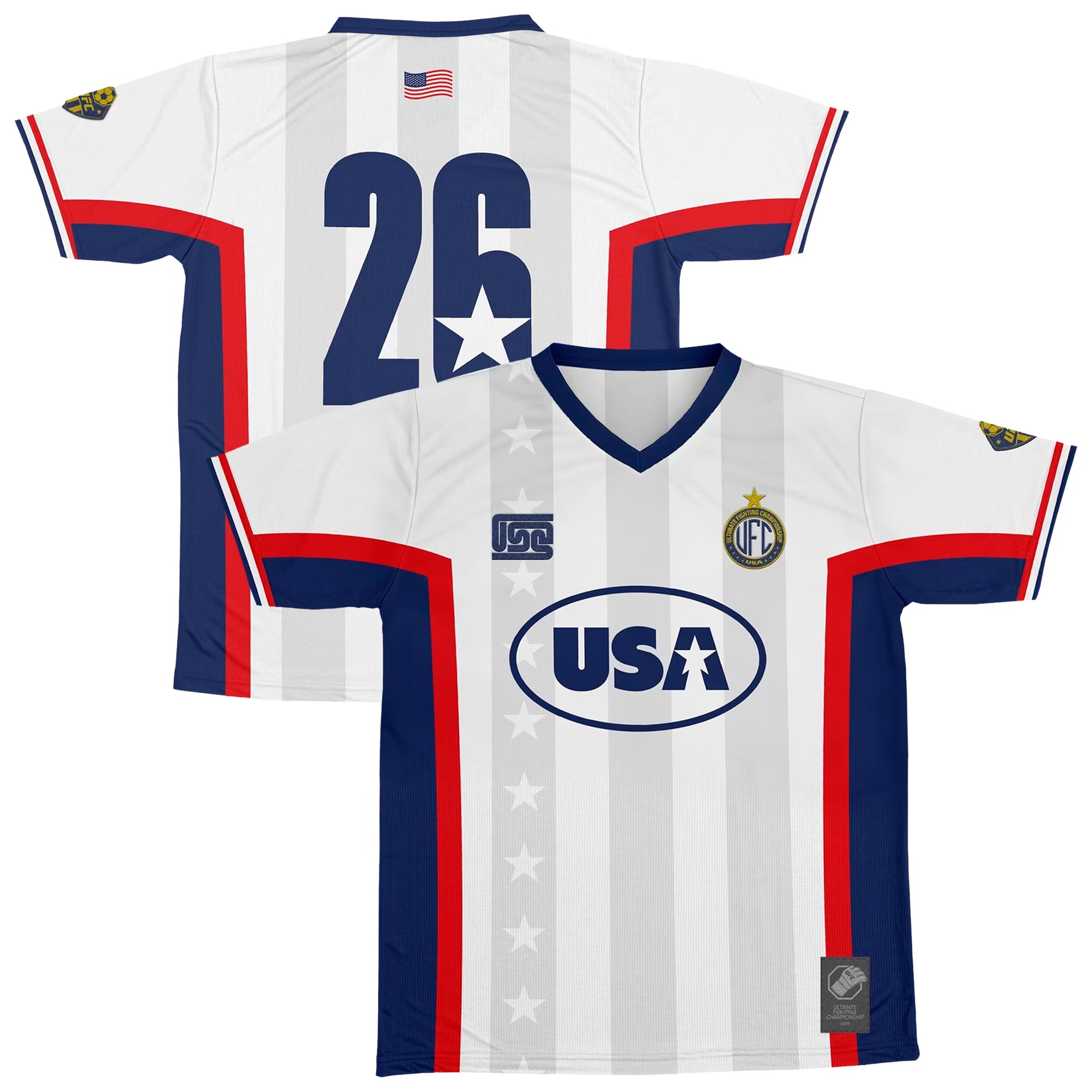 Hunk Wear - UFC Global Affinity USA Soccer Fashion Jersey - White