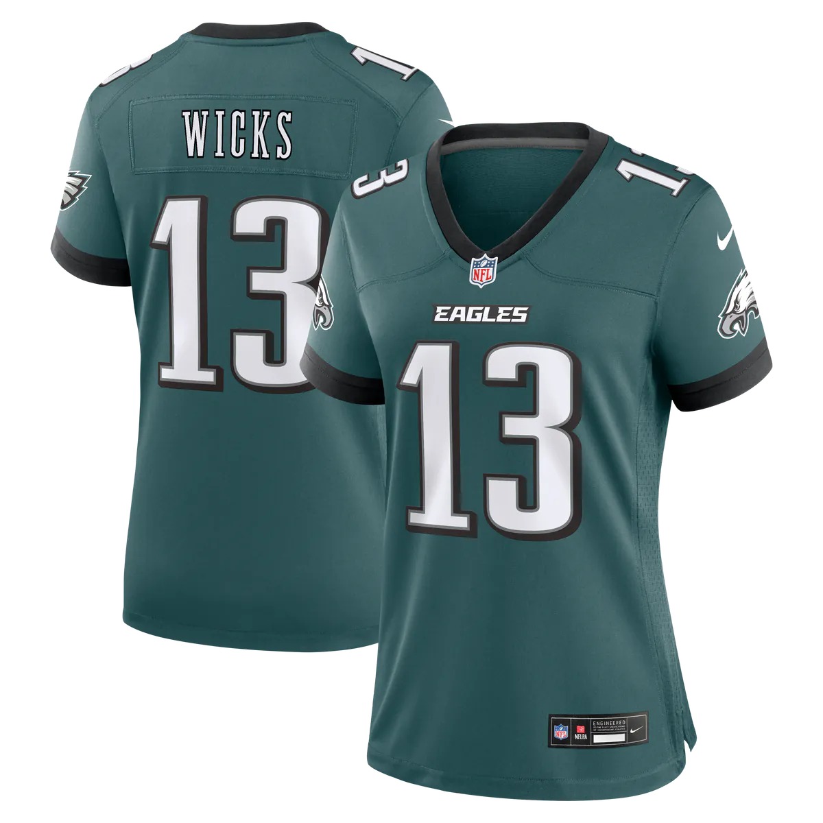 Hunk Wear - Dontayvion Wicks Philadelphia Eagles Nike Women's Team Game Jersey - Midnight Green