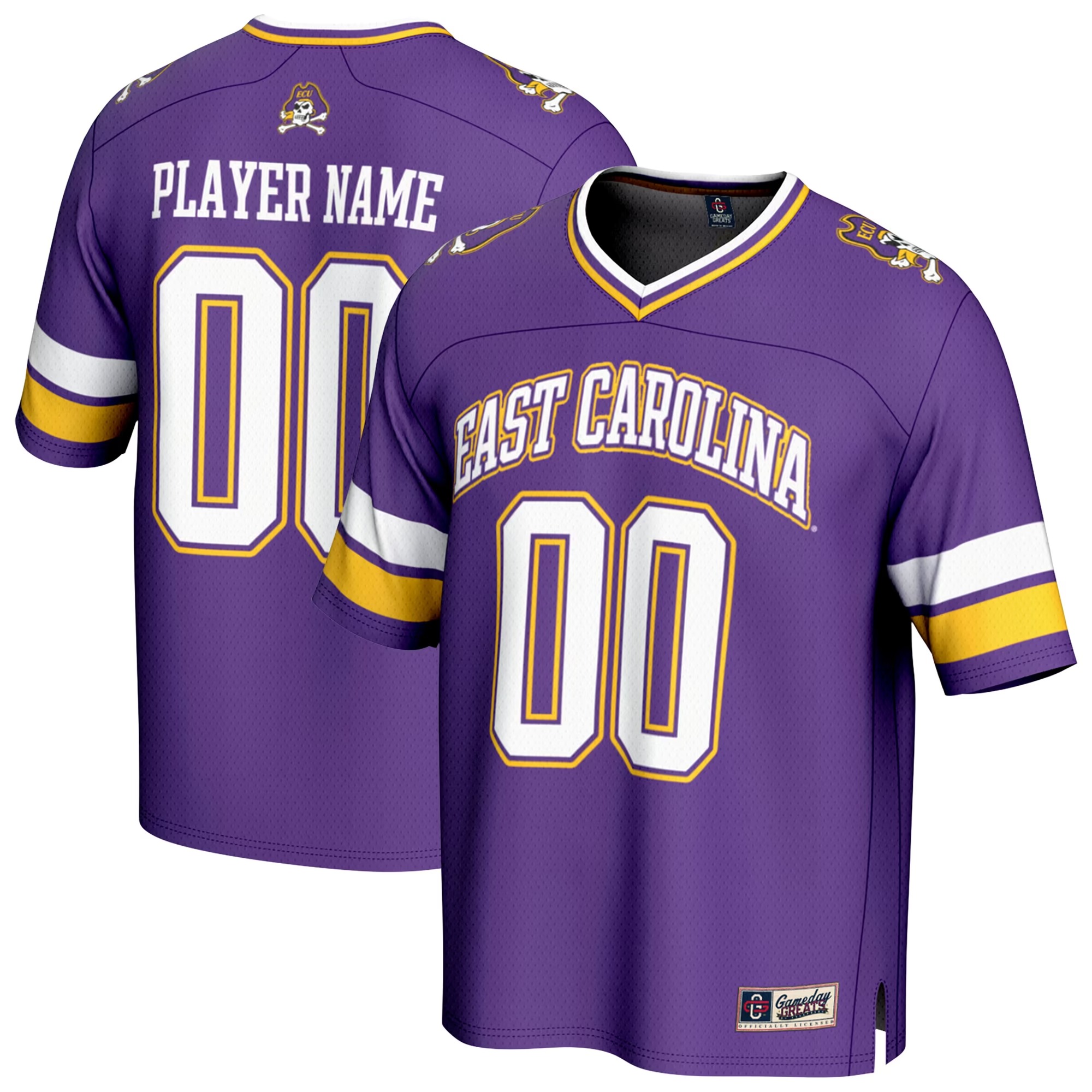 Hunk Wear - ECU Pirates GameDay Greats Unisex NIL Pick-A-Player Football Fashion Jersey - Purple