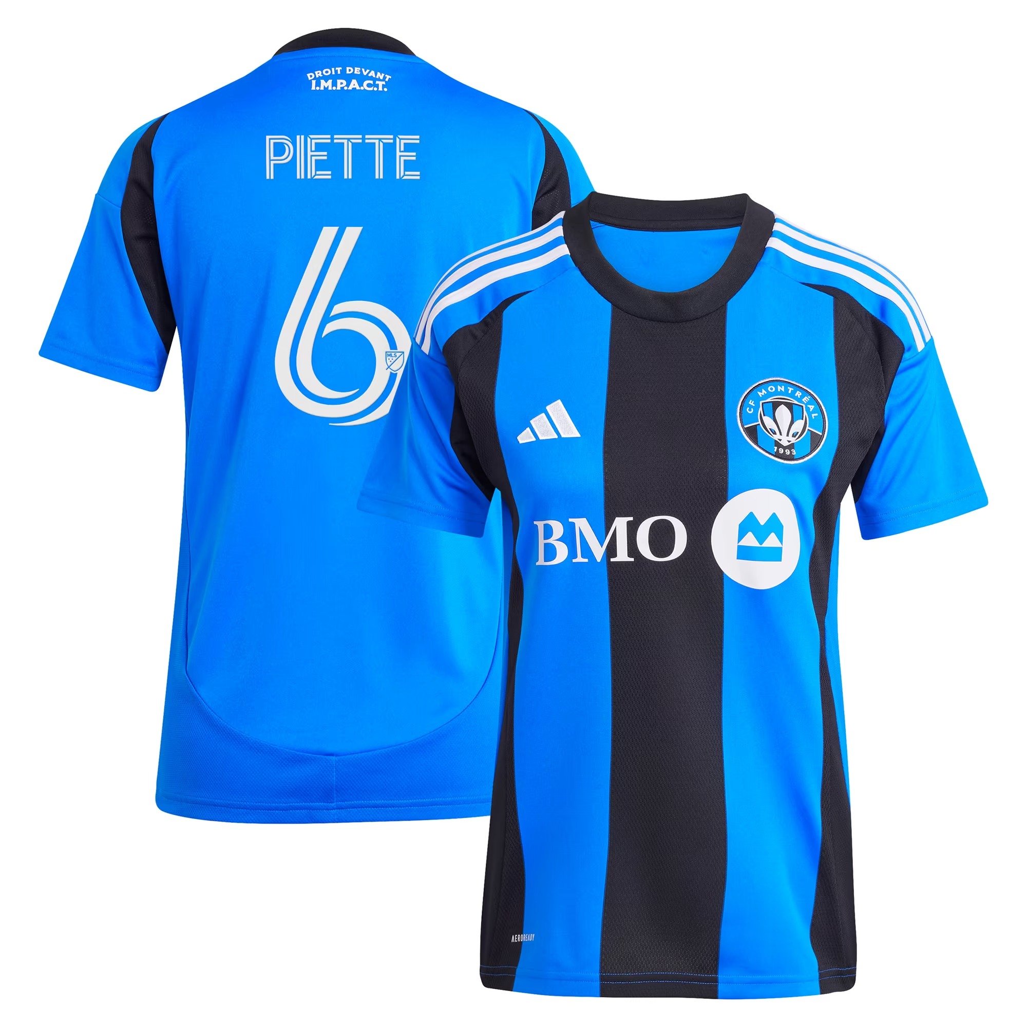 Hunk Wear - Samuel Piette CF Montreal adidas Women's 2025 Montréal Original Replica Player Jersey - Blue