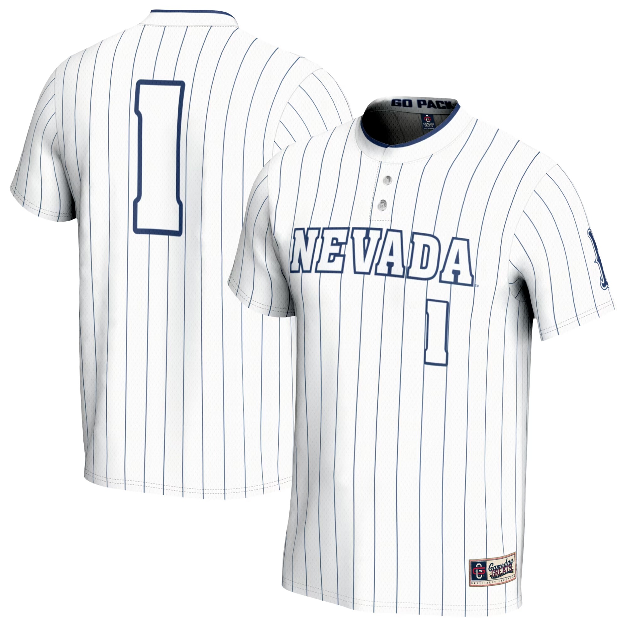 Hunk Wear - #1 Nevada Wolf Pack GameDay Greats Youth Lightweight Collegiate Softball Fashion Jersey - White