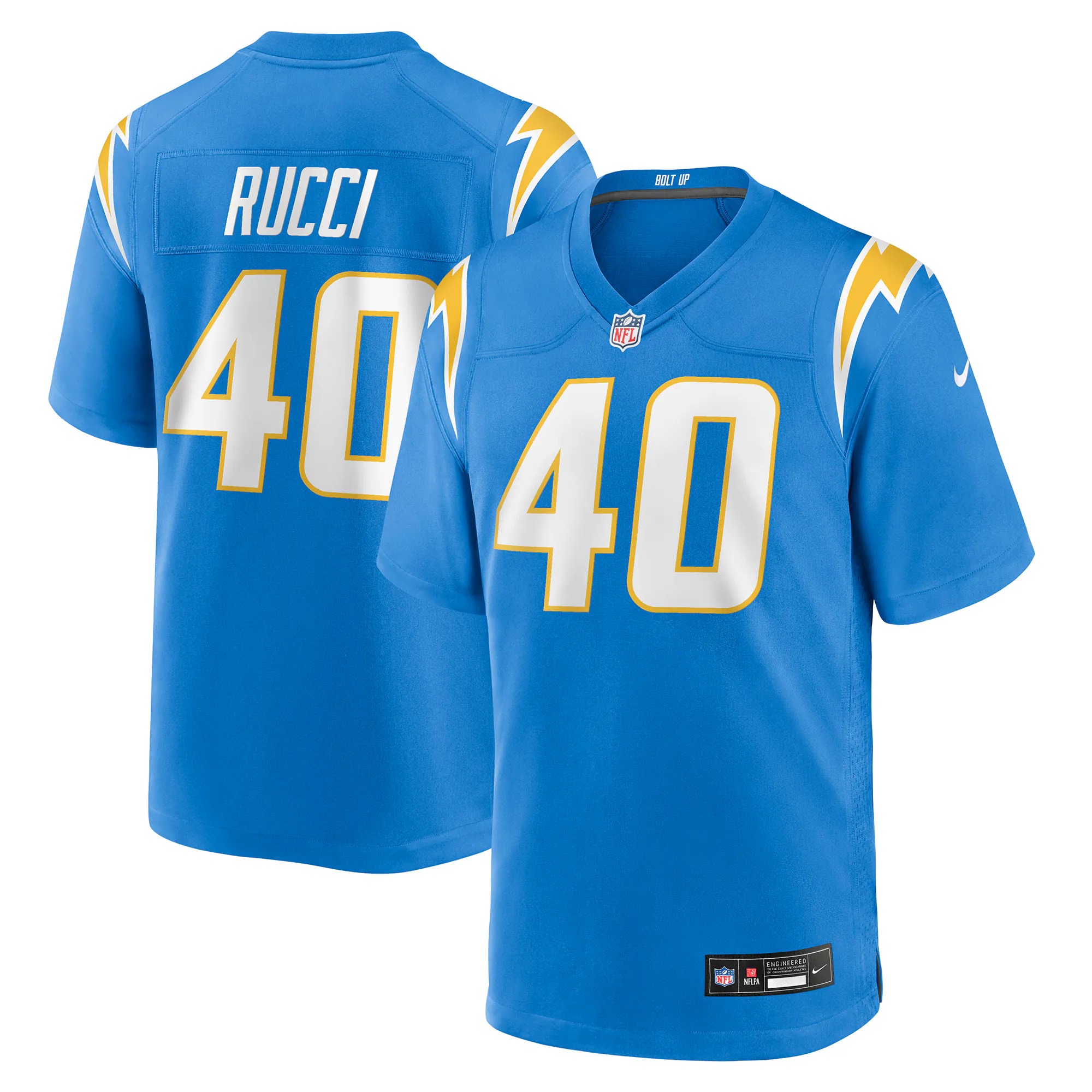 Hunk Wear - Hayden Rucci Los Angeles Chargers Nike Team Game Jersey - Powder Blue