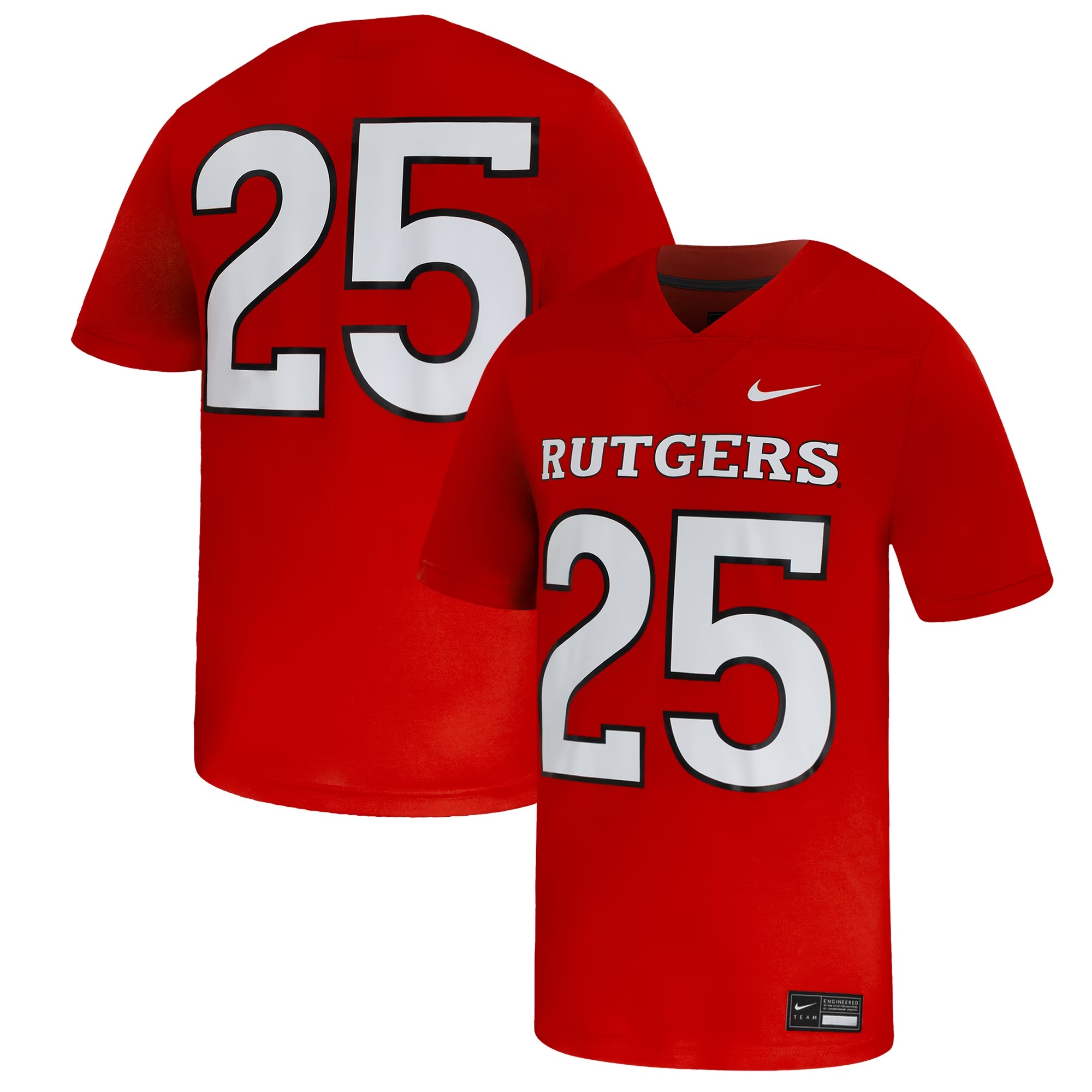 Hunk Wear - #25 Rutgers Scarlet Knights Nike Untouchable Replica Game Jersey - Scarlet