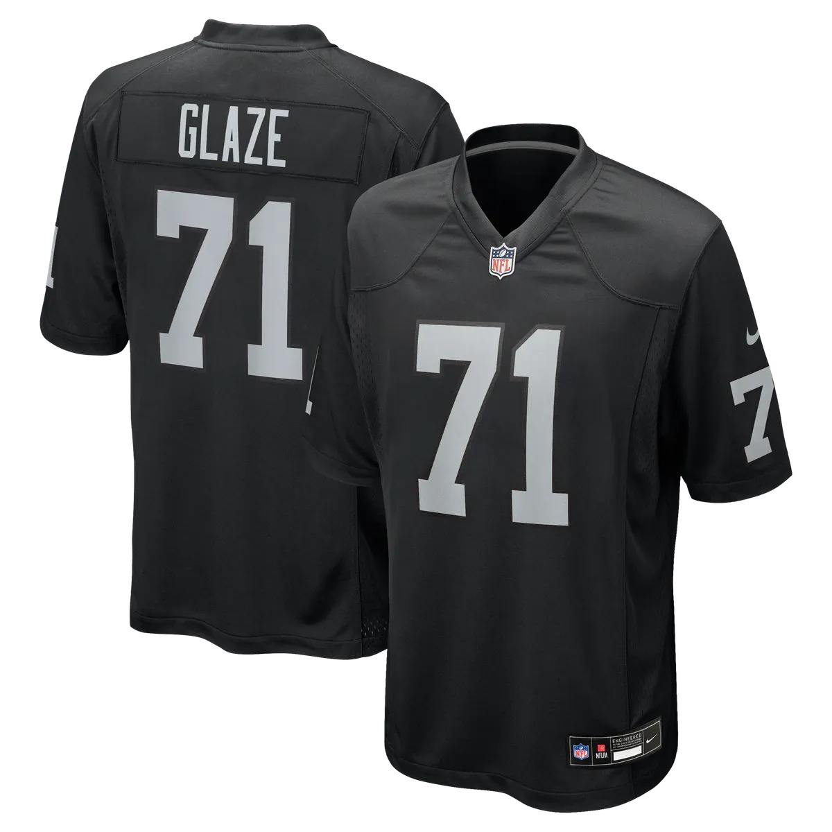 Hunk Wear - DJ Glaze Las Vegas Raiders Nike Team Game Jersey - Black
