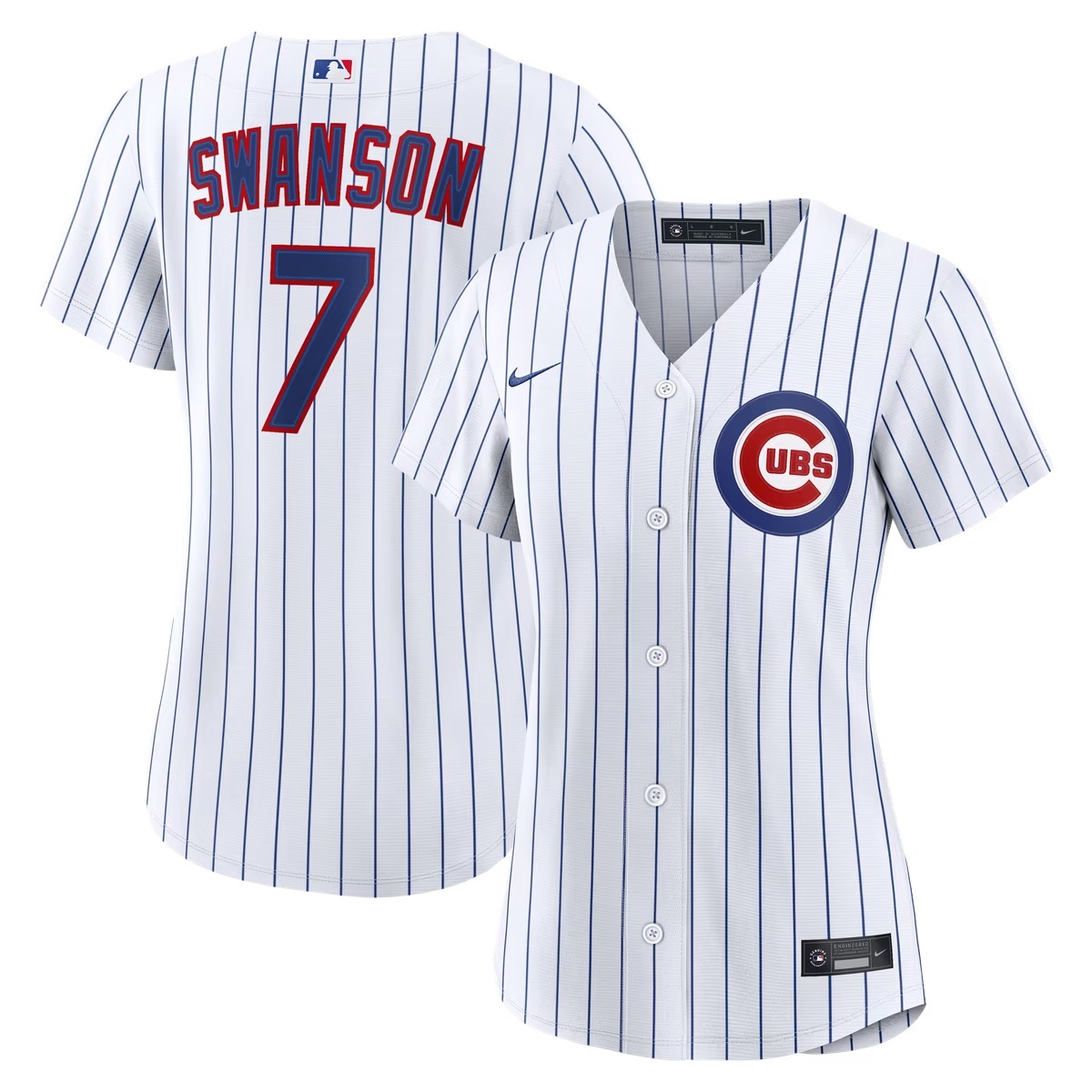 Hunk Wear - Dansby Swanson Chicago Cubs Nike Women's Home Replica Jersey - White