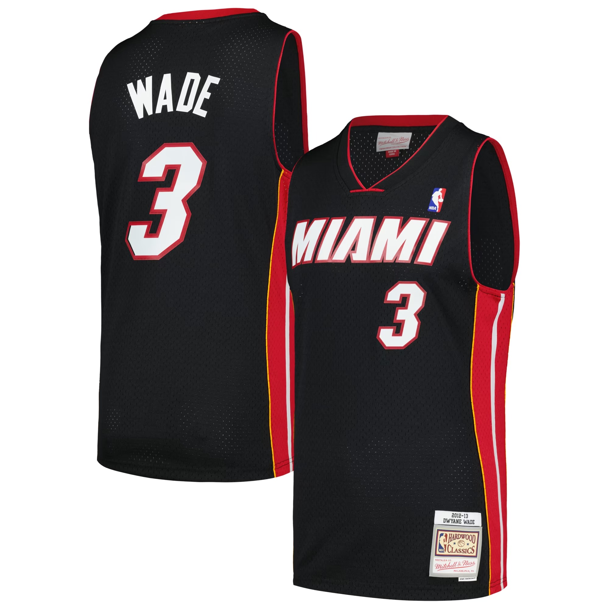 Hunk Wear - Dwyane Wade Miami Heat Mitchell & Ness 2012_13 Hardwood Classics Swingman Jersey - Black
