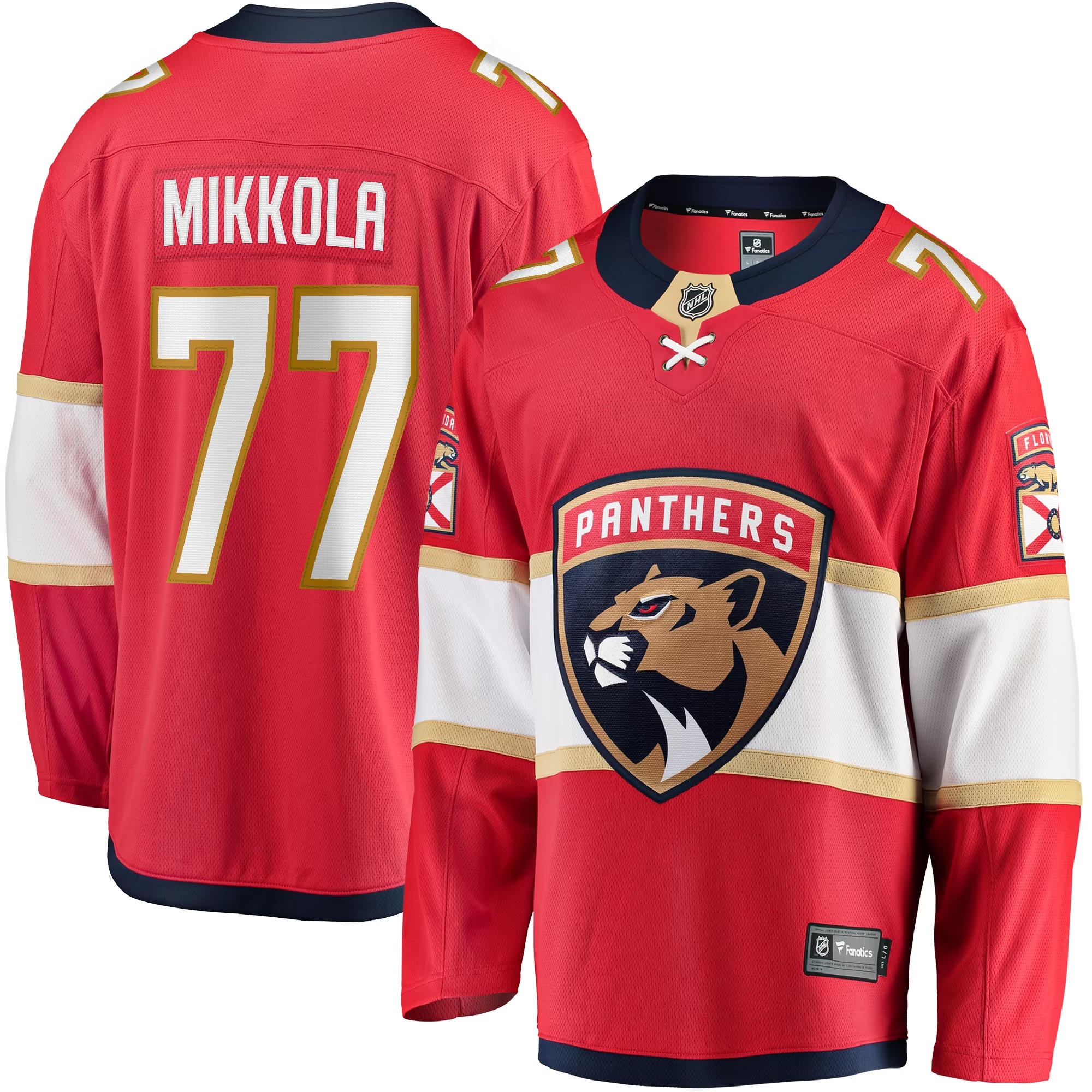 Hunk Wear - Niko Mikkola Florida Panthers Fanatics Premier Breakaway Player Jersey - Red