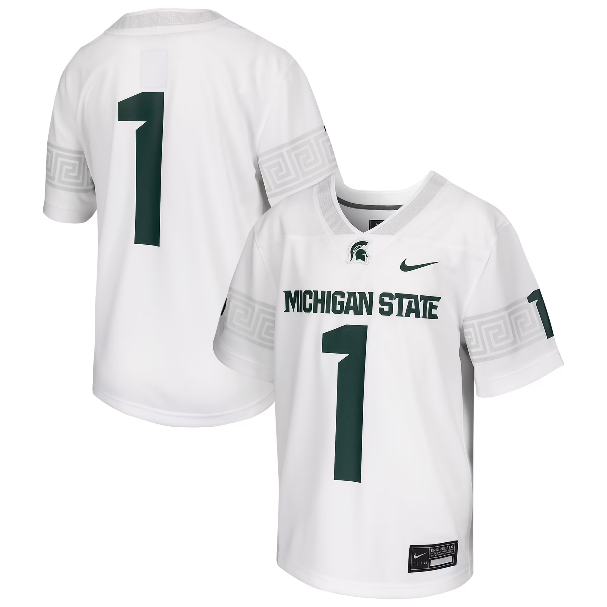 Hunk Wear - # Michigan State Spartans Nike Youth Football Game Jersey - White
