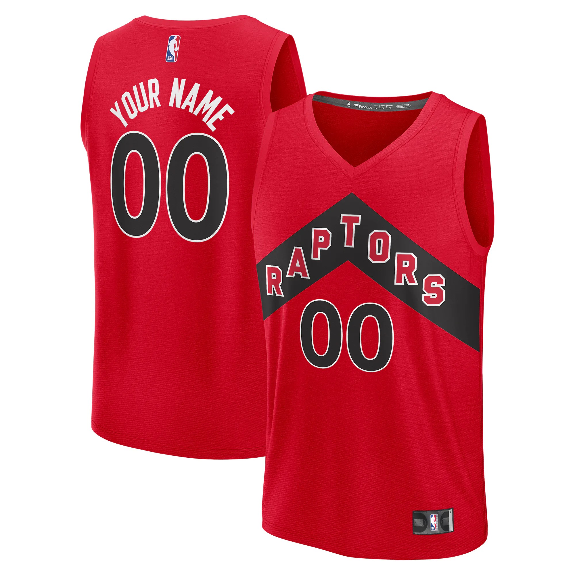 Hunk Wear - Toronto Raptors Fanatics Fast Break Custom Jersey - Icon Edition - Red