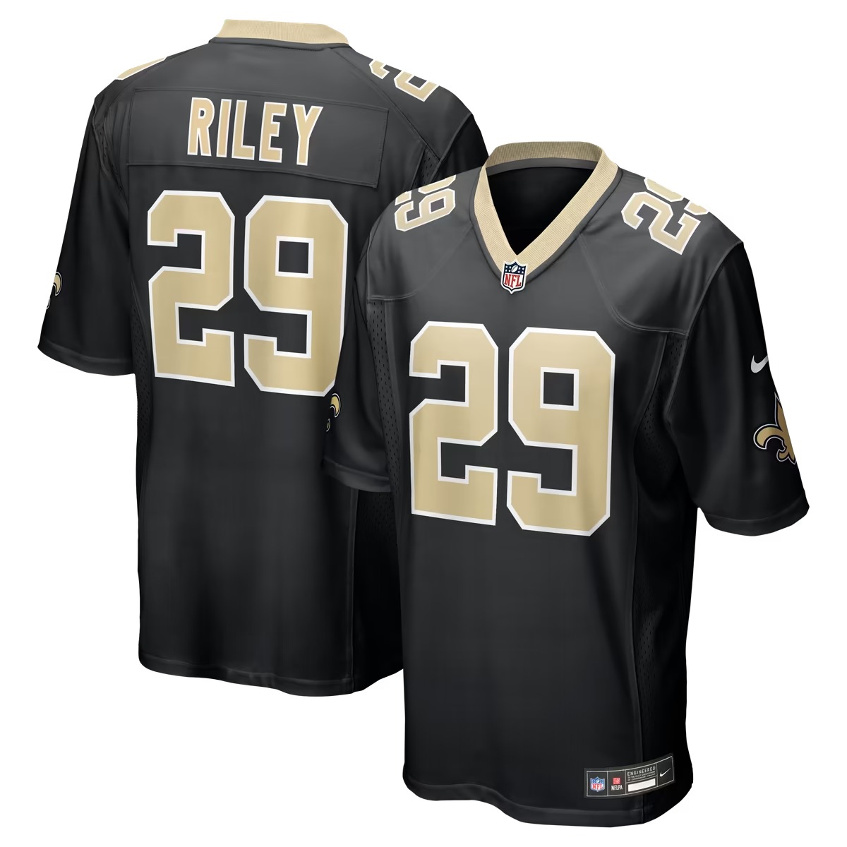 Hunk Wear - Quincy Riley New Orleans Saints Nike Team Game Jersey - Black