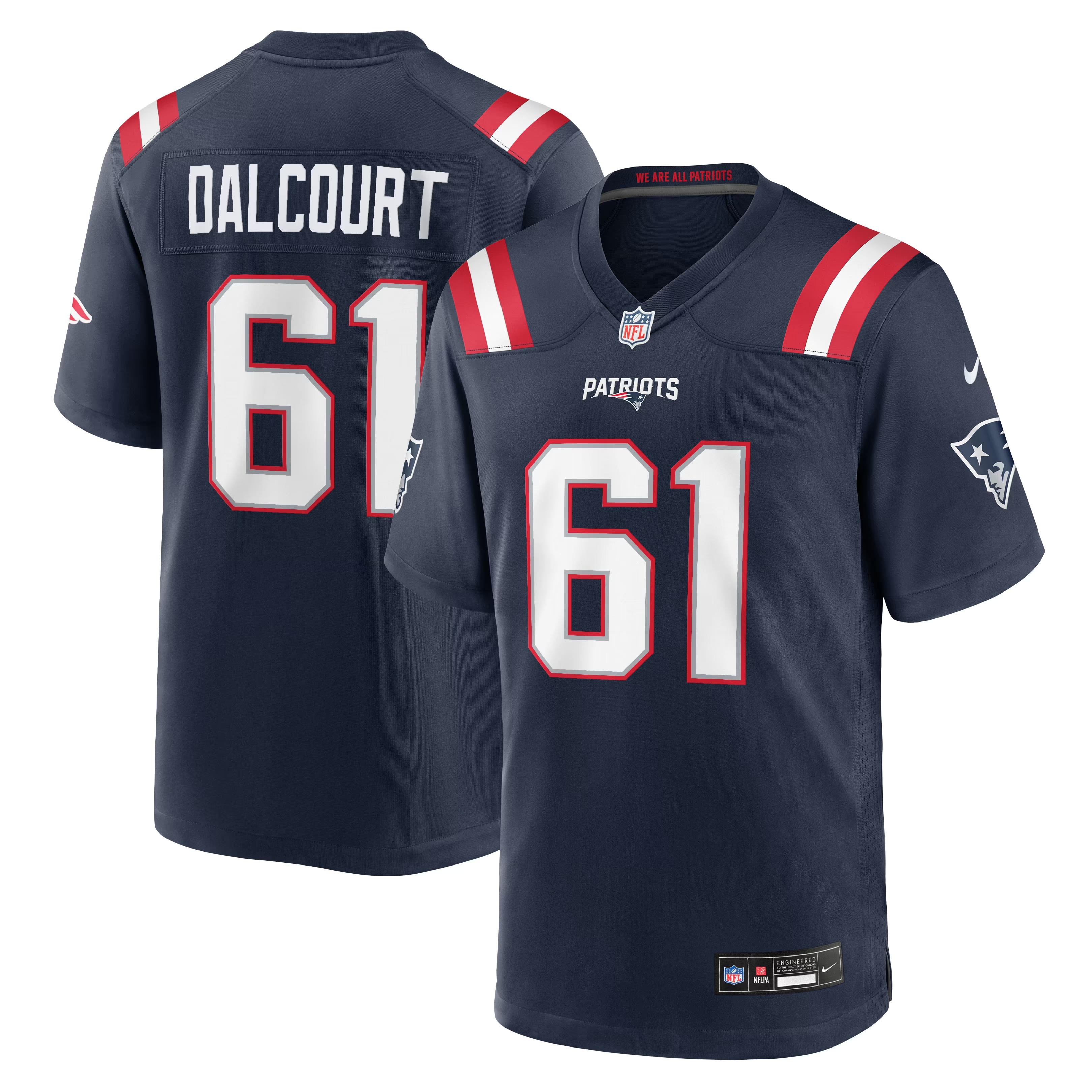 Hunk Wear - Darrian Dalcourt New England Patriots Nike Team Game Jersey - Navy