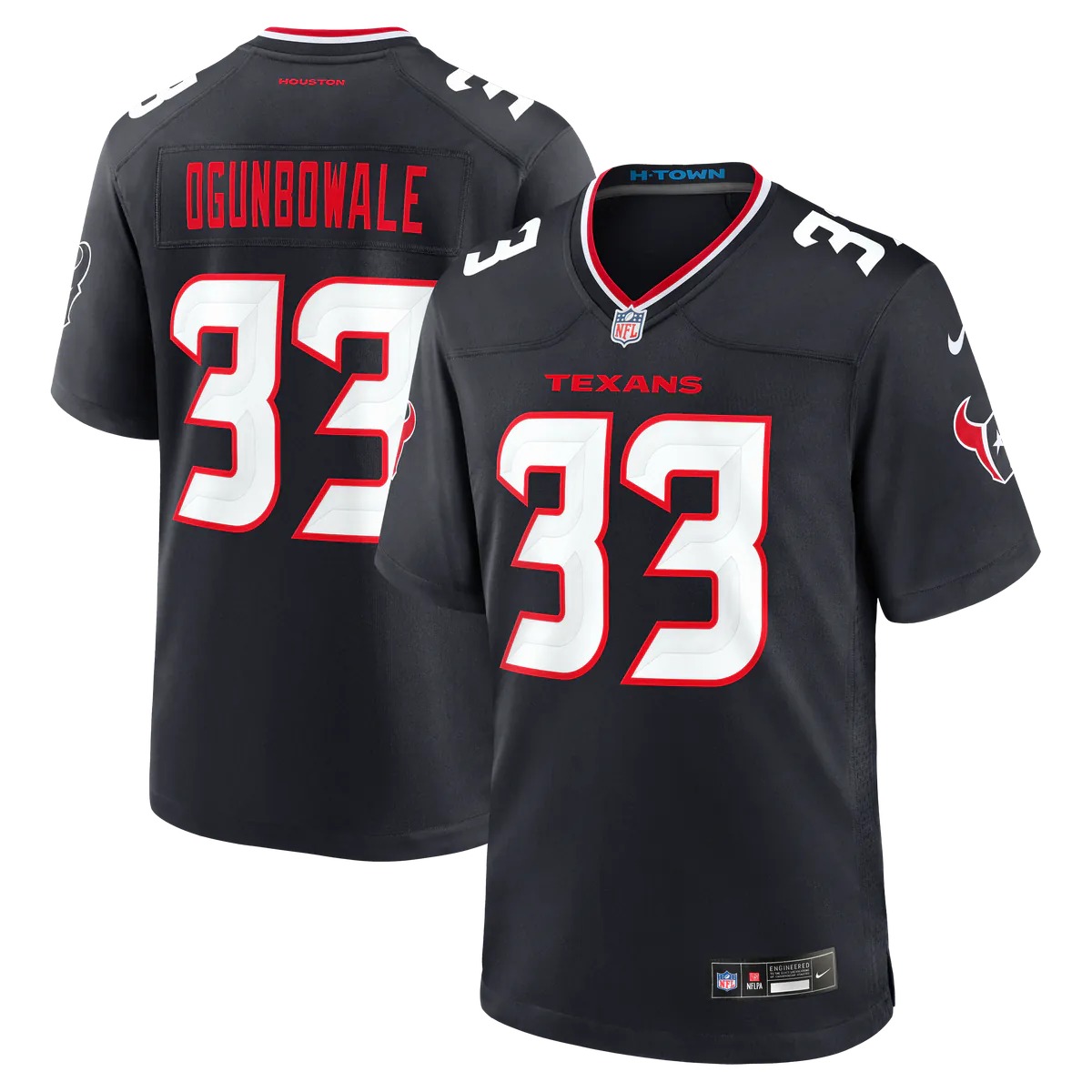 Hunk Wear - Dare Ogunbowale Houston Texans Nike Team Game Jersey - Navy