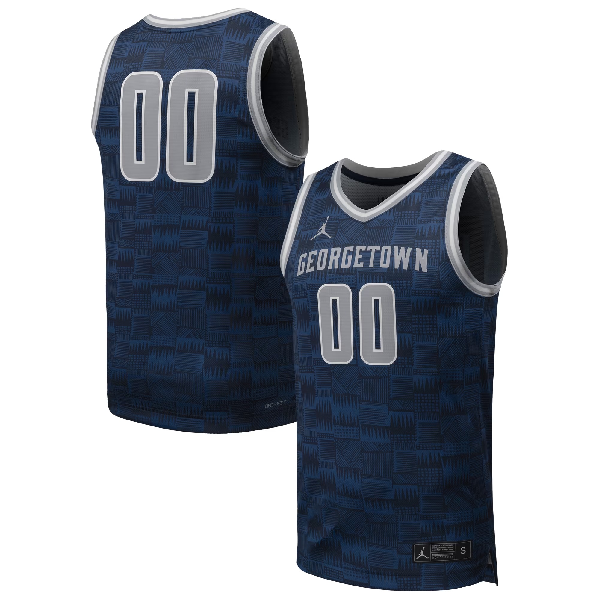 Hunk Wear - #00 Georgetown Hoyas Jordan Brand Replica Basketball Jersey - Navy