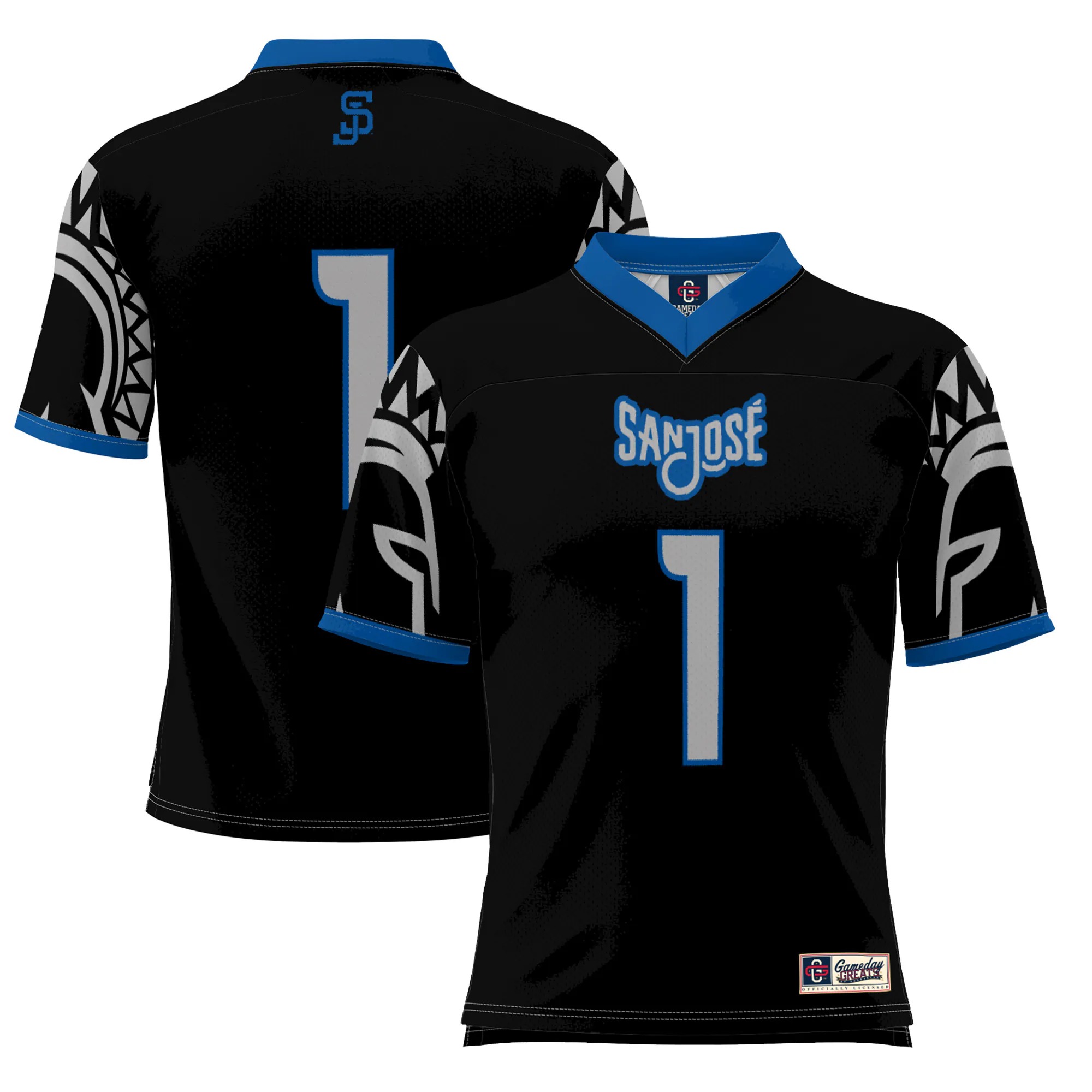 Hunk Wear - #1 San Jose State Spartans GameDay Greats Youth Football Jersey - Black