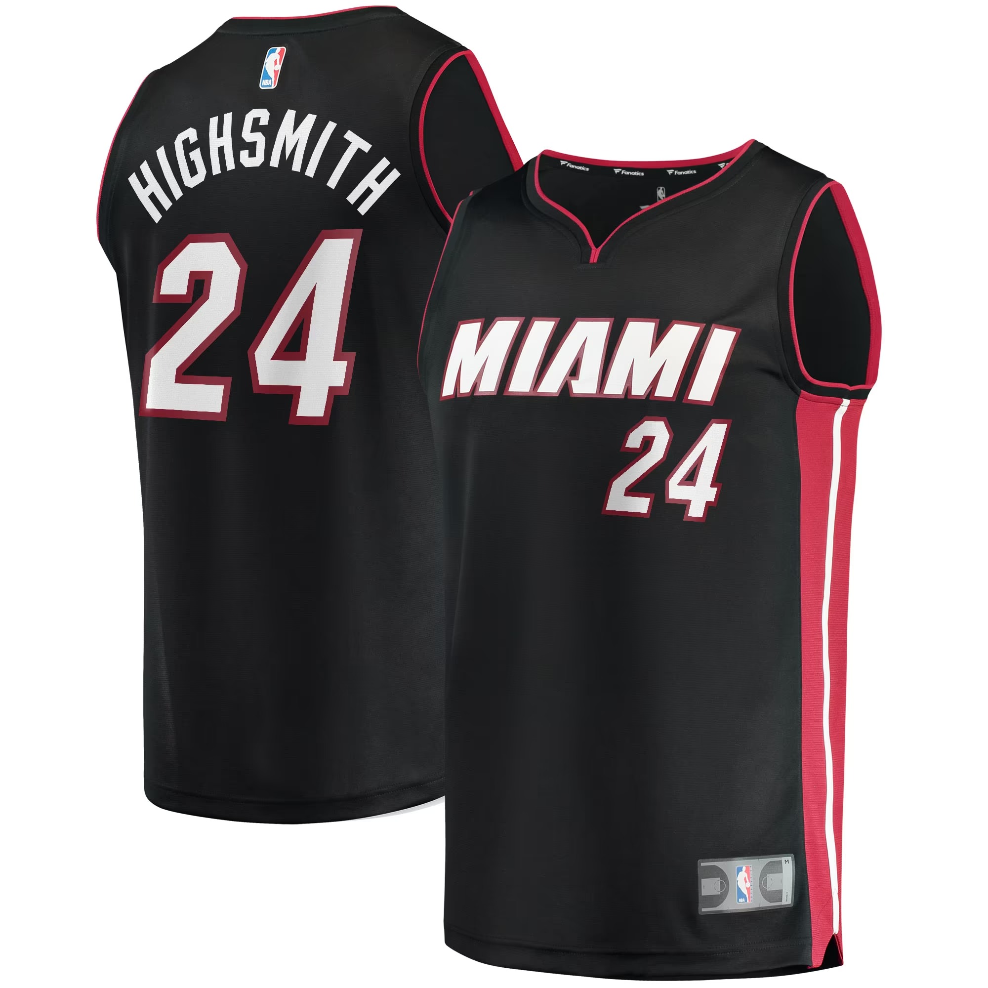Hunk Wear - Haywood Highsmith Miami Heat Fanatics 2021_22 Fast Break Replica Jersey - Icon Edition - Black