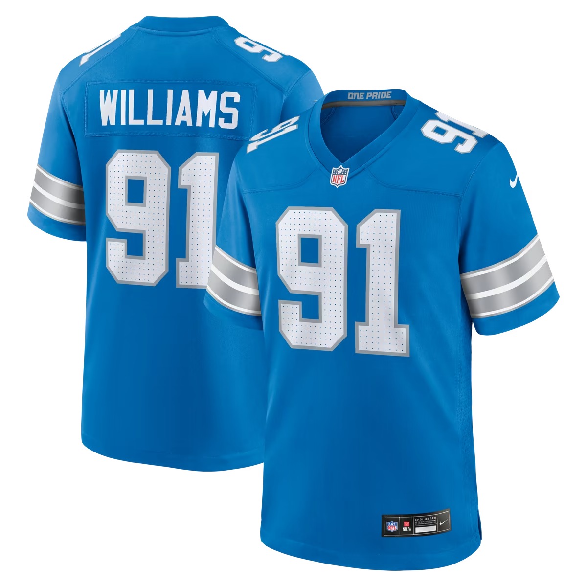 Hunk Wear - Tyleik Williams Detroit Lions Nike Team Game Jersey - Blue