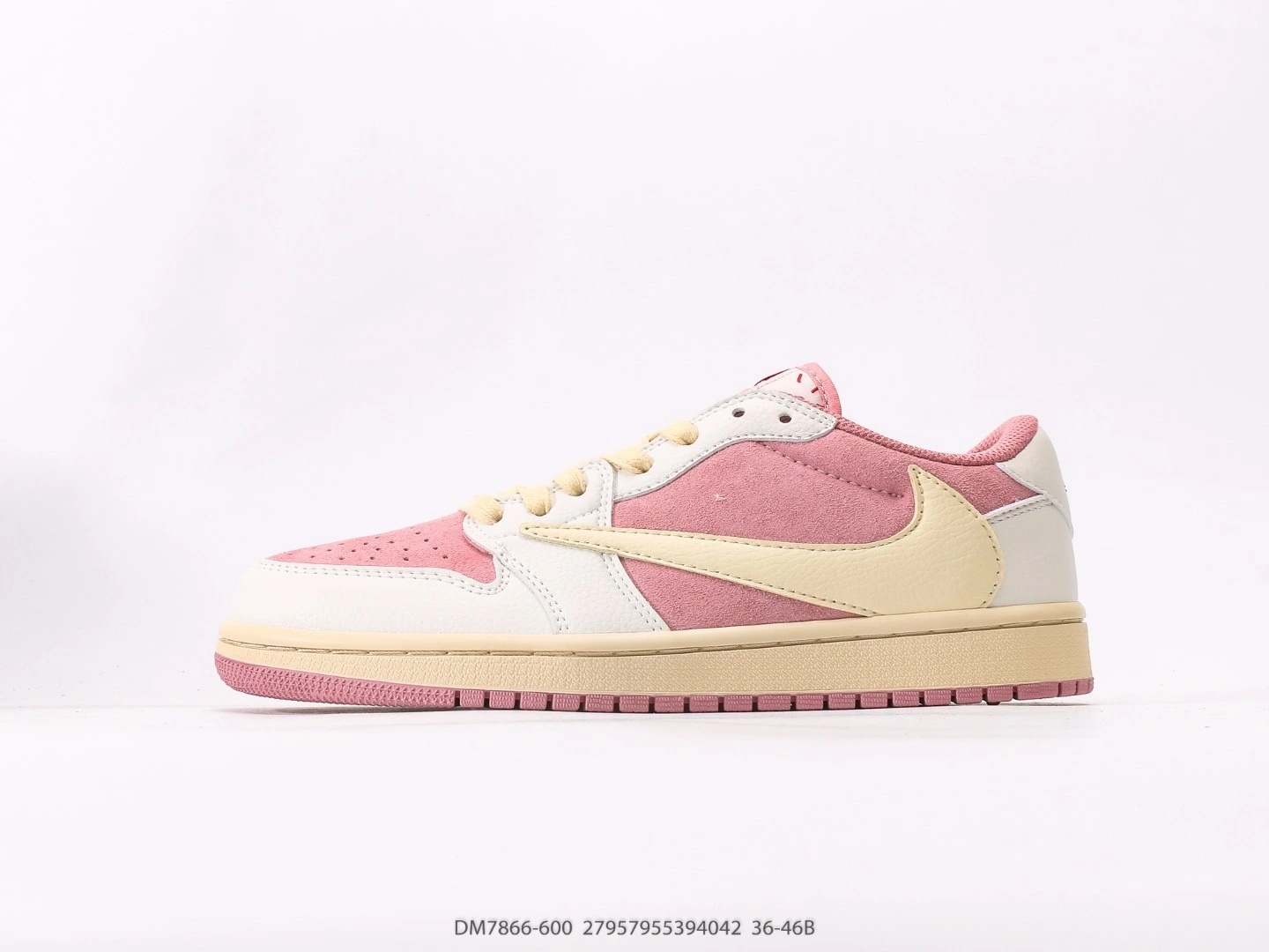 Nike Low Top Sneakers Pink Suede Cream Leather DM7866-600