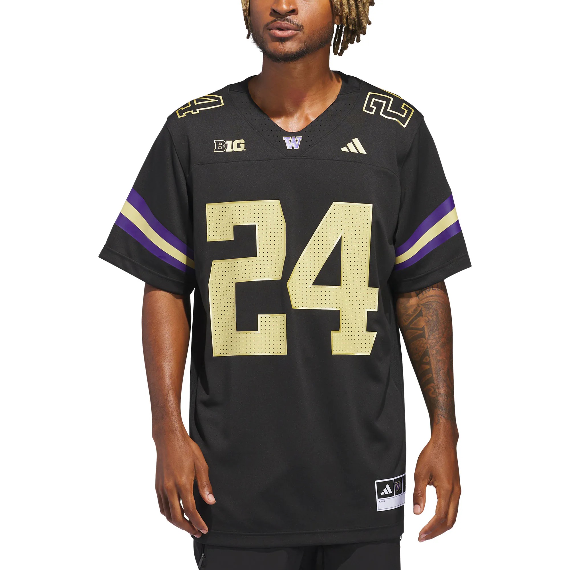 Hunk Wear - #24 Washington Huskies adidas Alternate Premier Strategy Jersey - Black