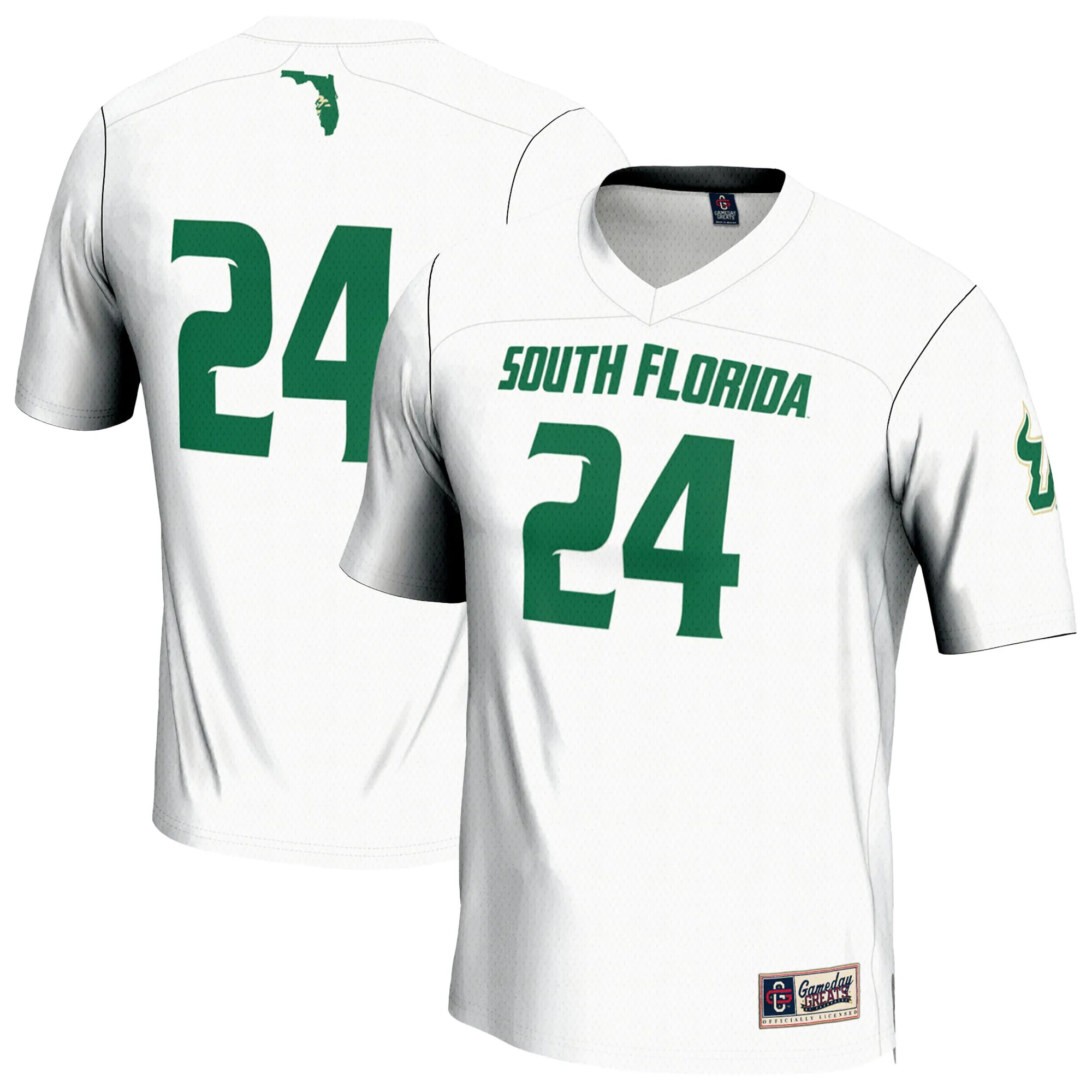 Hunk Wear - #24 South Florida Bulls GameDay Greats Youth Lightweight Lacrosse Jersey - White