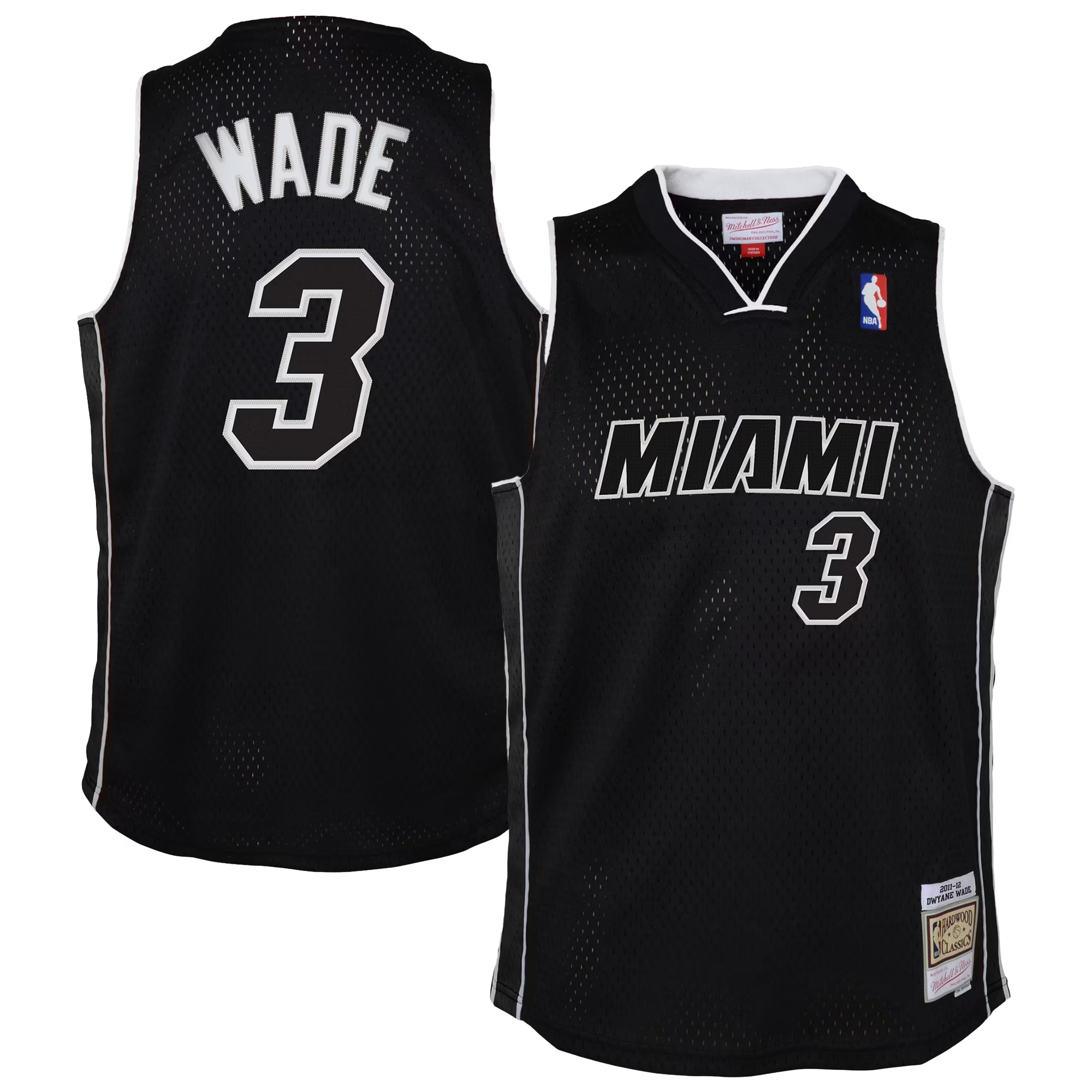 Hunk Wear - Dwyane Wade Miami Heat Mitchell & Ness Youth 2011_12 Hardwood Classics Swingman Alternate Jersey - Black
