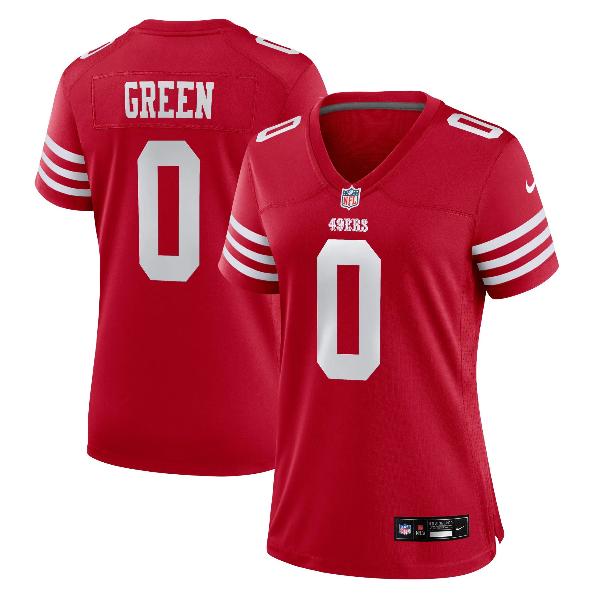 Hunk Wear - Renardo Green San Francisco 49ers Nike Women's Team Game Jersey - Scarlet