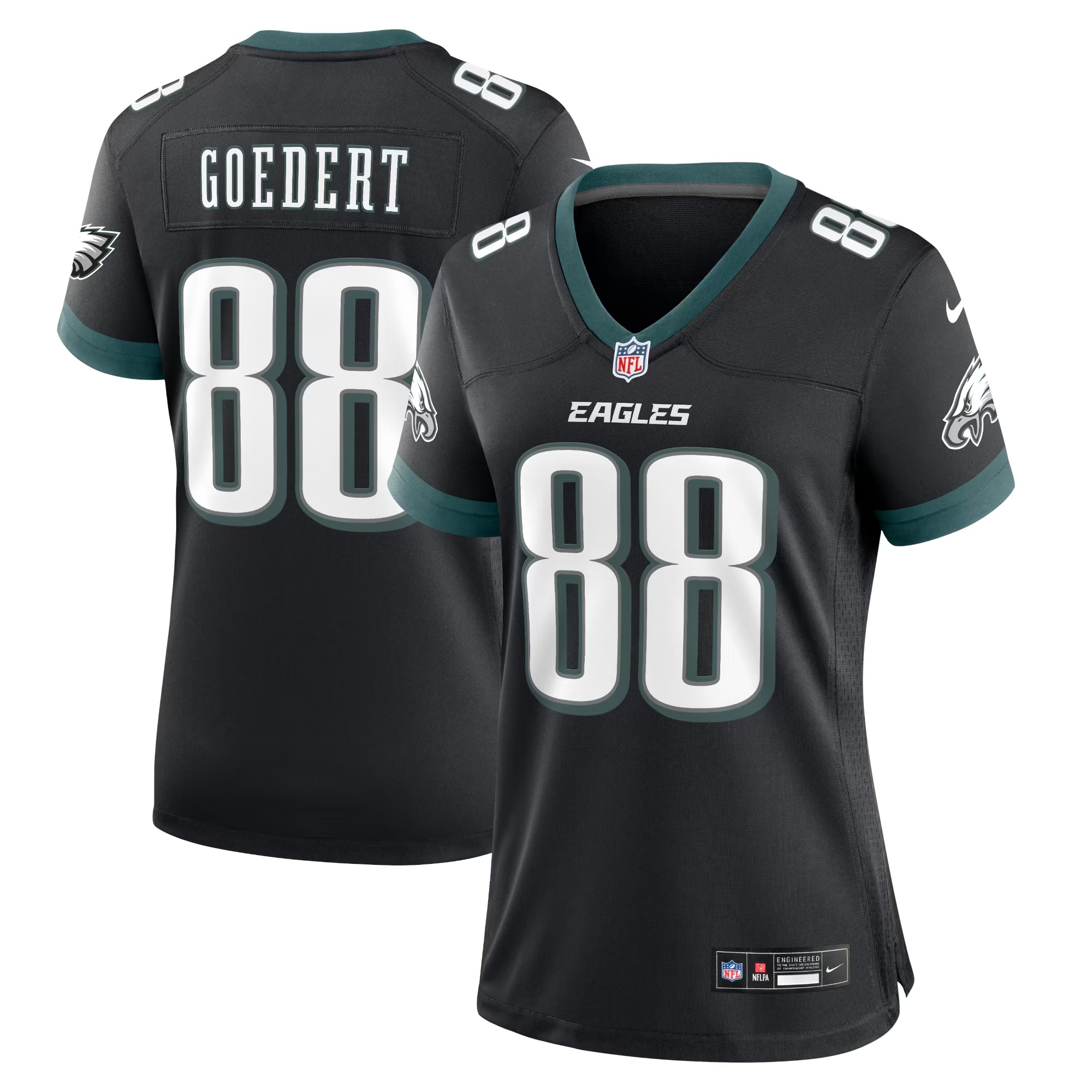 Hunk Wear - Dallas Goedert Philadelphia Eagles Nike Women's Alternate Game Jersey - Black