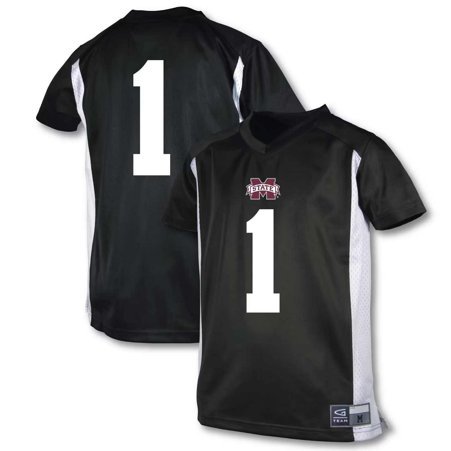 Hunk Wear - #1 Mississippi State Bulldogs Garb Youth Football Jersey - Black