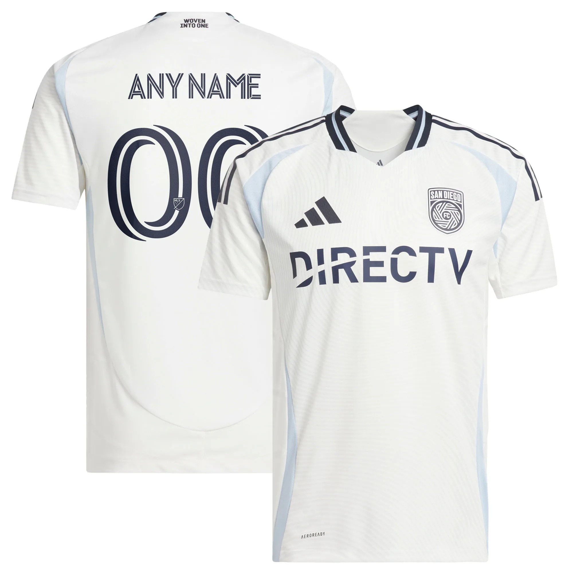 Hunk Wear - San Diego FC adidas 2025 Woven Into One Replica Custom Jersey - White