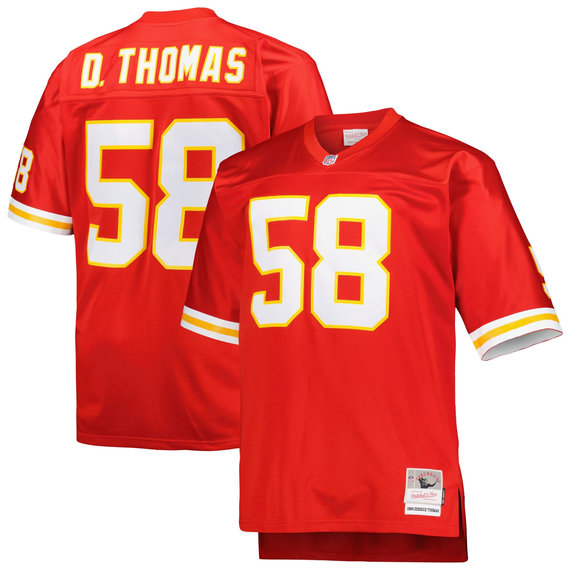 Hunk Wear - Derrick Thomas Kansas City Chiefs Mitchell & Ness Big & Tall 1994 Retired Player Replica Jersey - Red