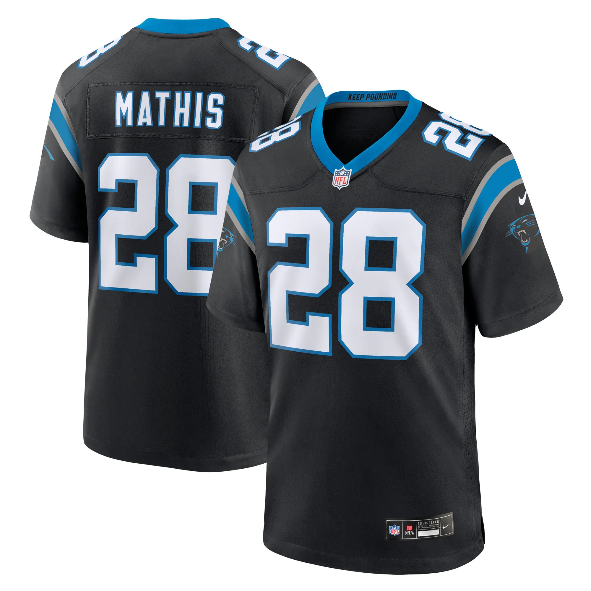 Hunk Wear - Damarri Mathis Carolina Panthers Nike Team Game Jersey - Black