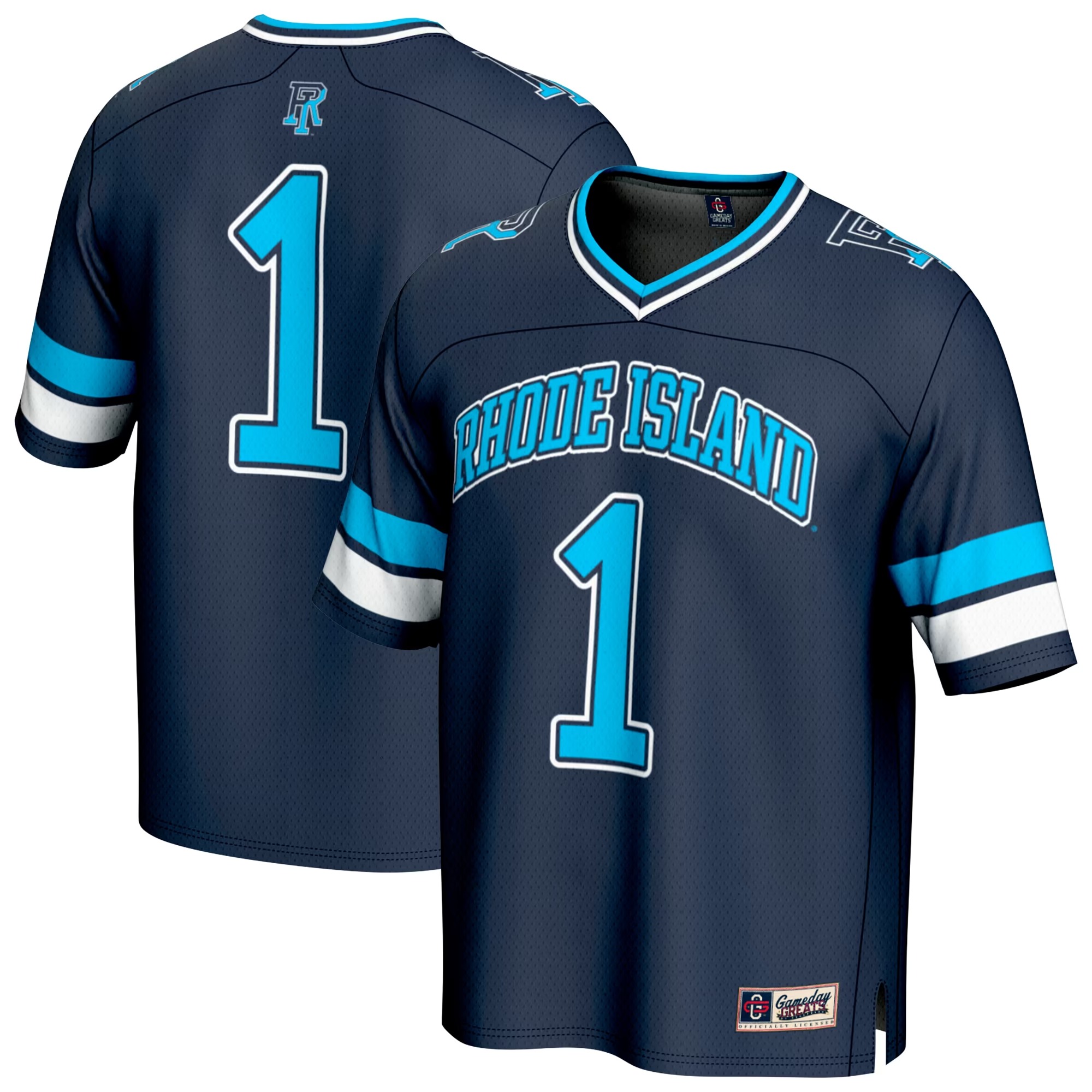 Hunk Wear - #1 Rhode Island Rams GameDay Greats Unisex Football Fashion Jersey - Navy