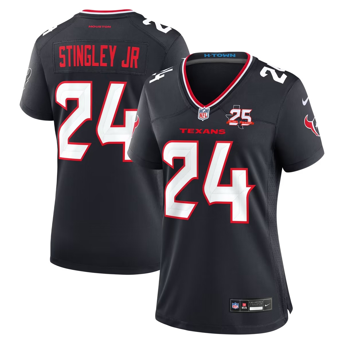 Hunk Wear - Derek Stingley Jr. Houston Texans Nike Women's Team 25th Season Game Jersey - Navy