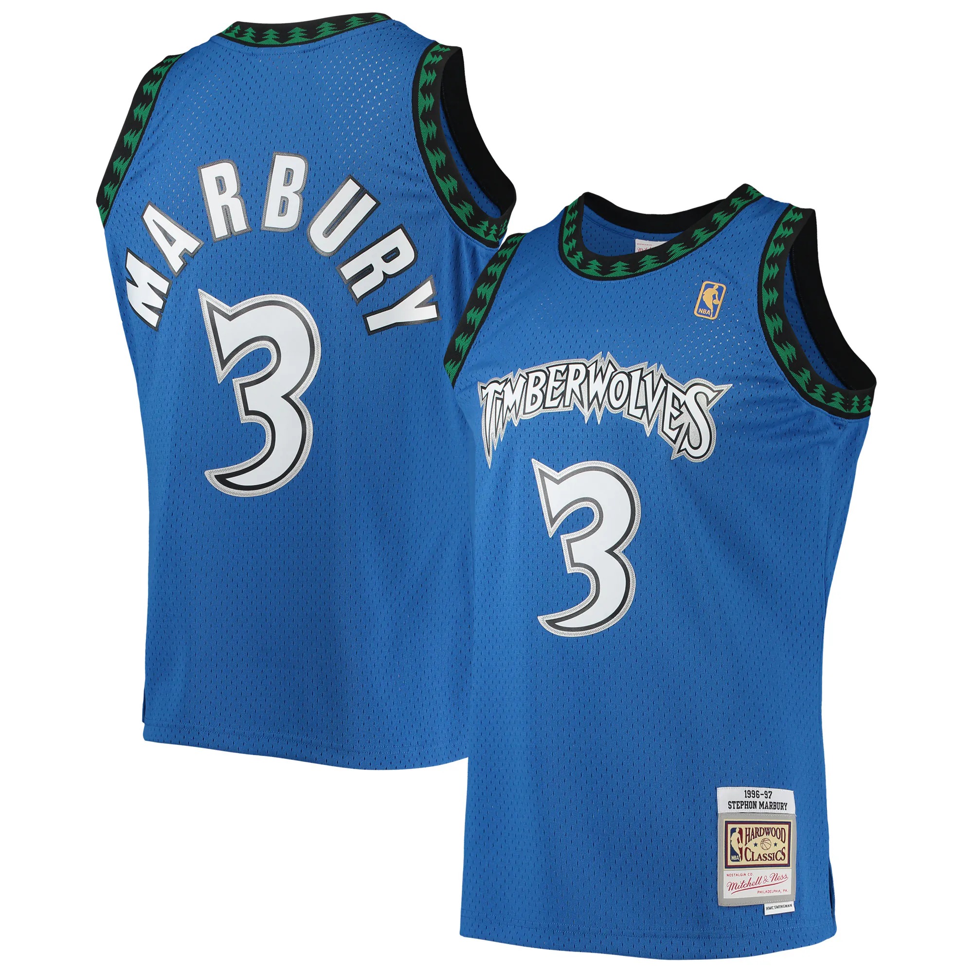 Hunk Wear - Stephon Marbury Minnesota Timberwolves Mitchell & Ness 1996_97 Hardwood Classics Swingman Jersey - Blue