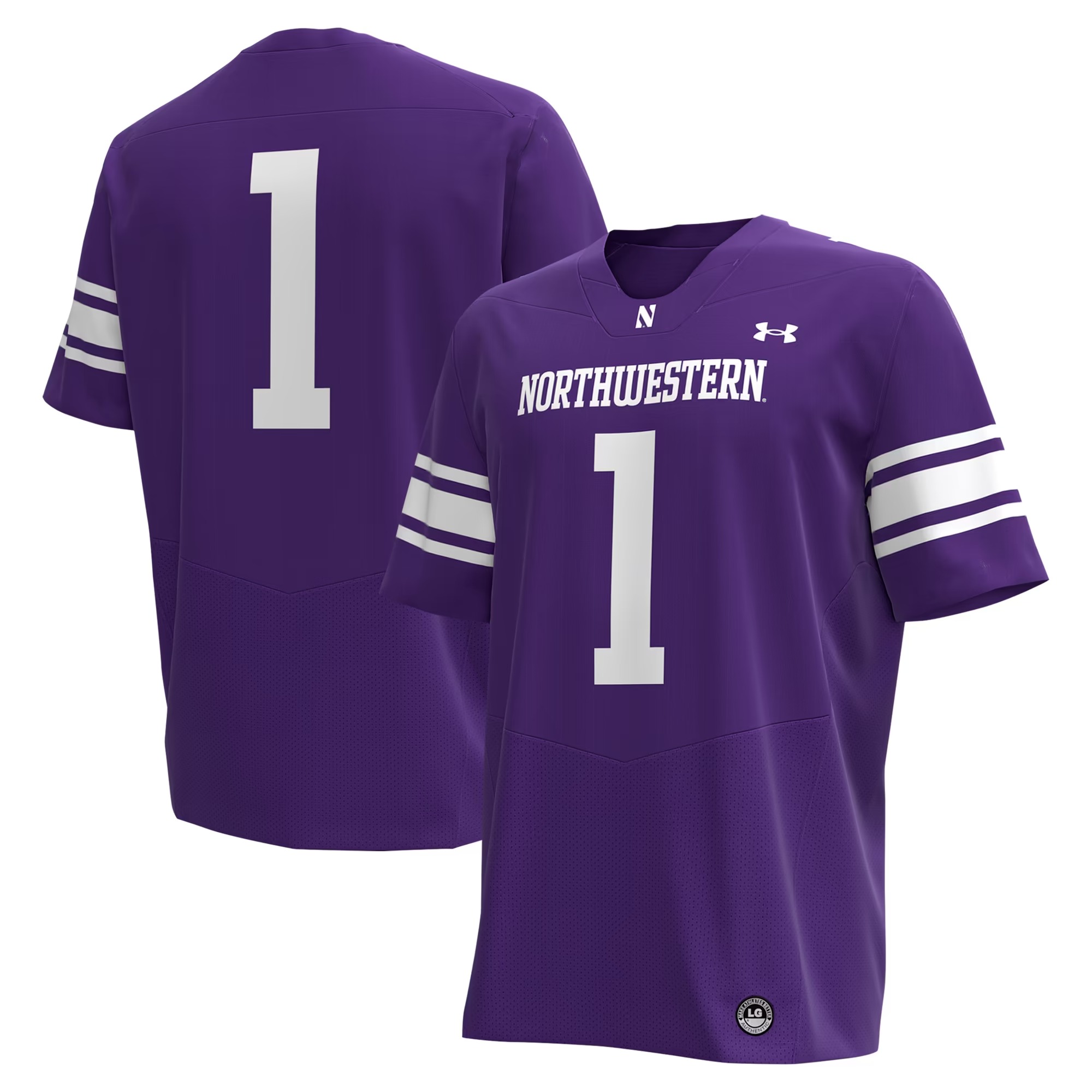 Hunk Wear - #1 Northwestern Wildcats Under Armour Replica Football Jersey - Purple