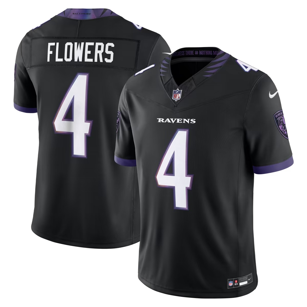 Hunk Wear - Zay Flowers Baltimore Ravens Nike Alternate Alternate Vapor F.U.S.E. Stitched Limited Jersey - Black