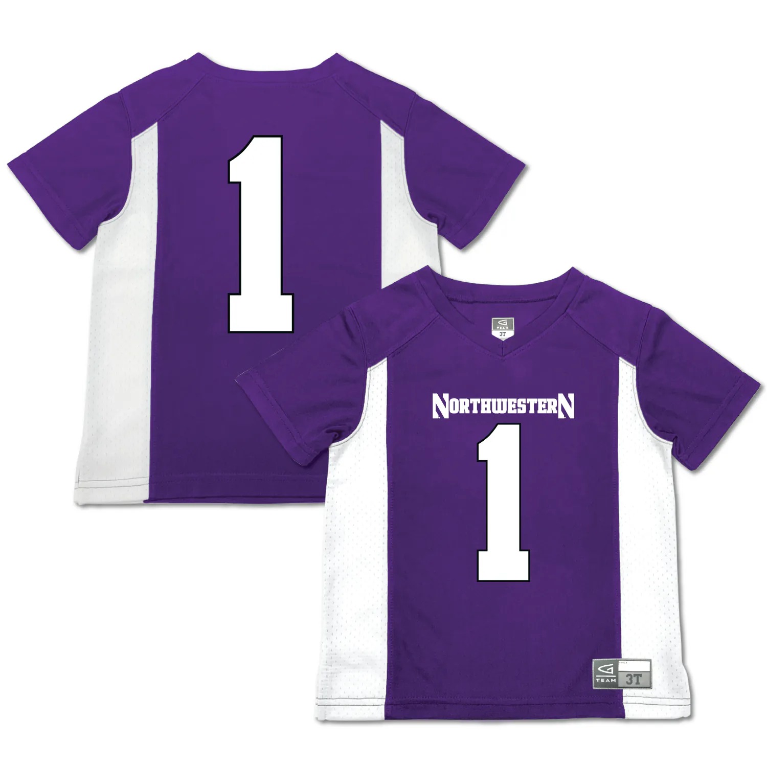 Hunk Wear - #1 Northwestern Wildcats Garb Toddler Football Jersey - Purple