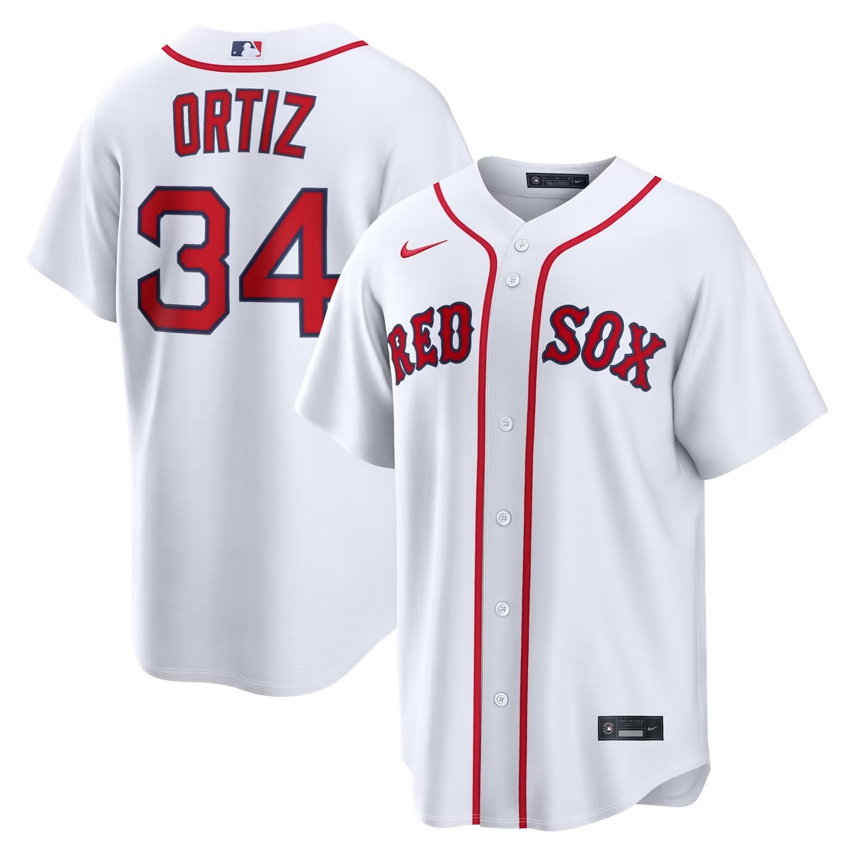 Hunk Wear - David Ortiz Boston Red Sox Nike Replica Jersey - White