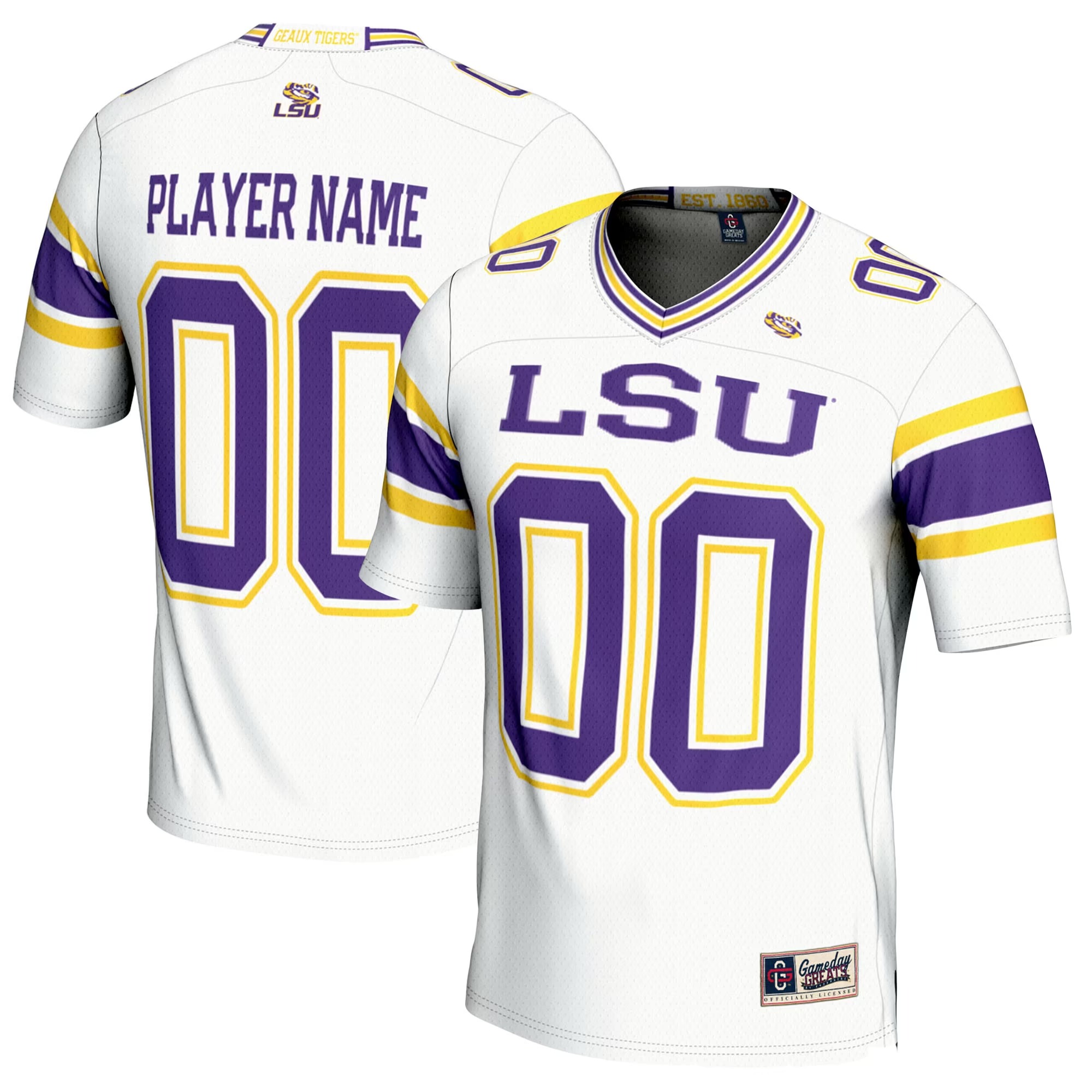 Hunk Wear - LSU Tigers GameDay Greats Youth NIL Pick-A-Player Football Jersey - White