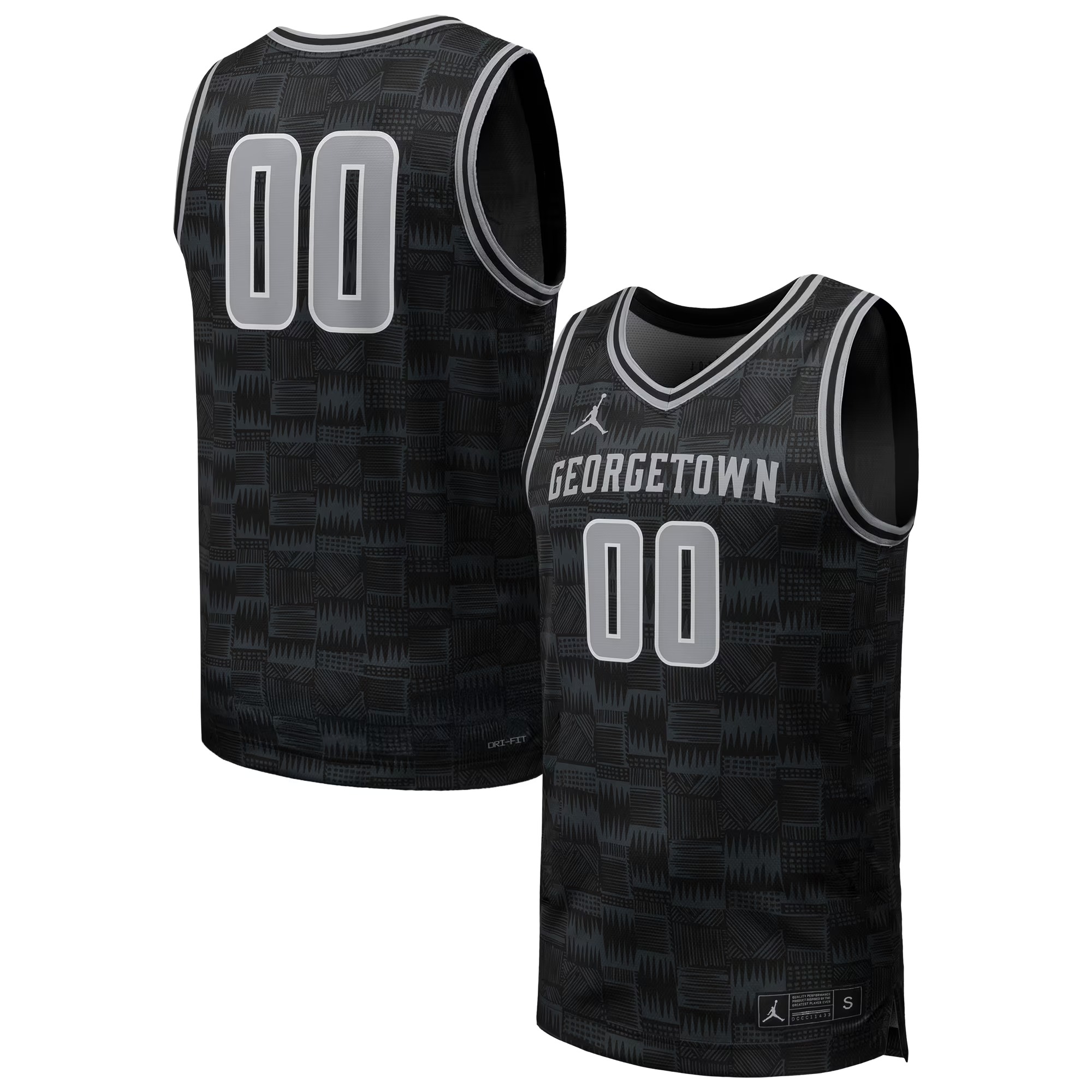 Hunk Wear - #00 Georgetown Hoyas Jordan Brand Replica Basketball Jersey - Black