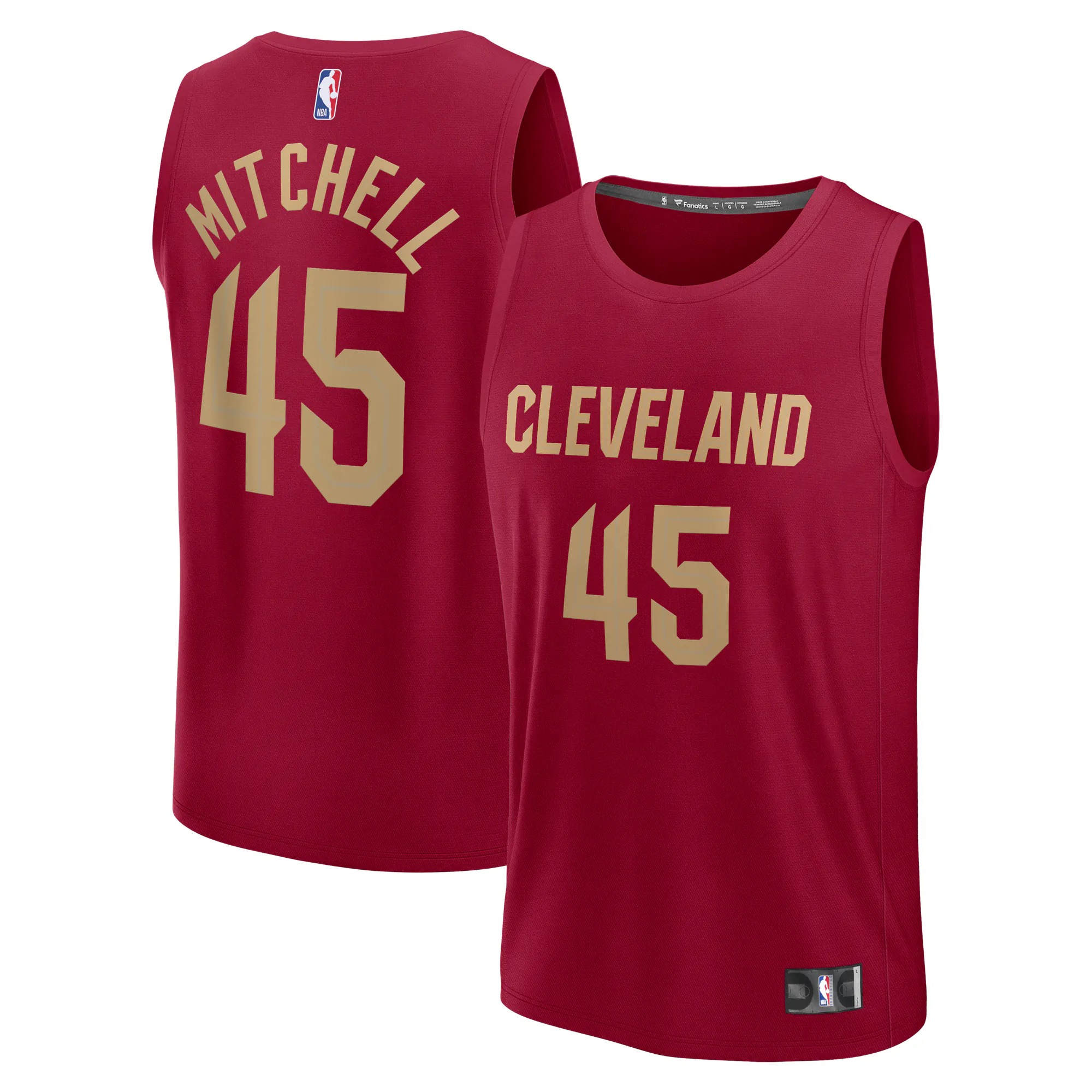 Hunk Wear - Donovan Mitchell Cleveland Cavaliers Fanatics Youth Fast Break Player Jersey - Icon Edition - Wine