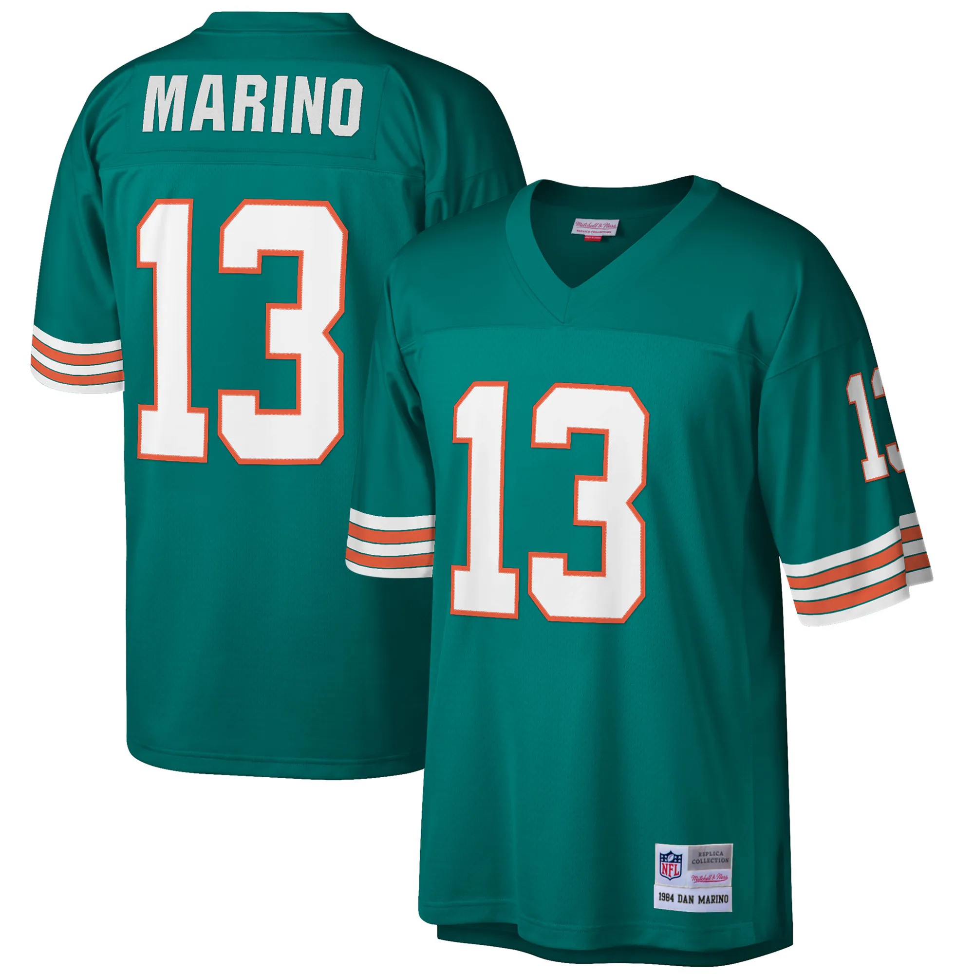 Hunk Wear - Dan Marino Miami Dolphins Mitchell & Ness Big & Tall 1984 Retired Player Replica Jersey - Aqua