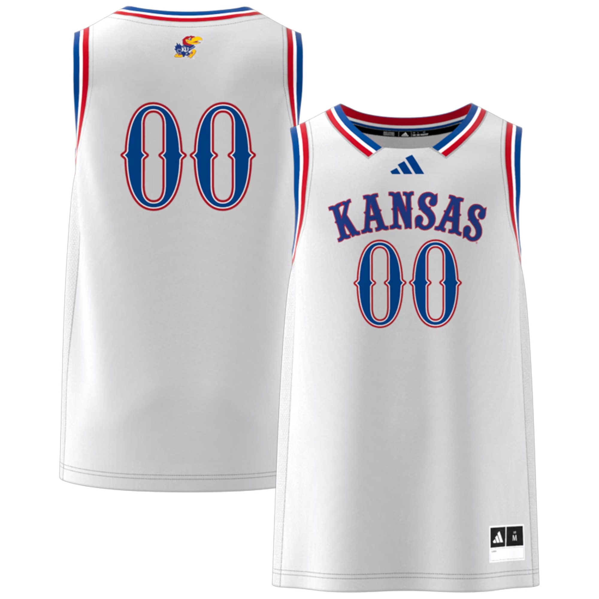 Hunk Wear - #00 Kansas Jayhawks adidas Swingman Jersey - White